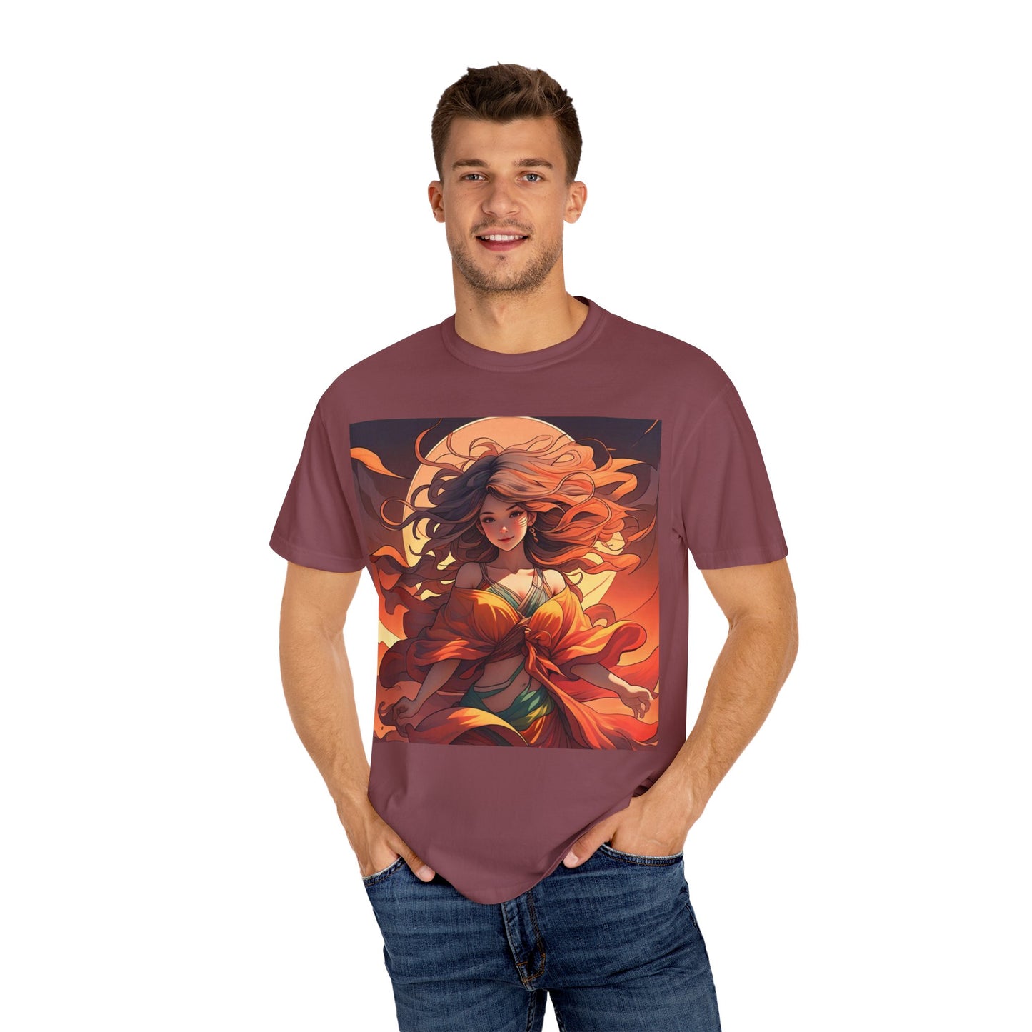 Mystical Autumn Goddess T-shirt, Enchanted Graphic Tee, Boho Style Apparel, Art Inspired Top, Unique Gift for Her, Festival Fashion