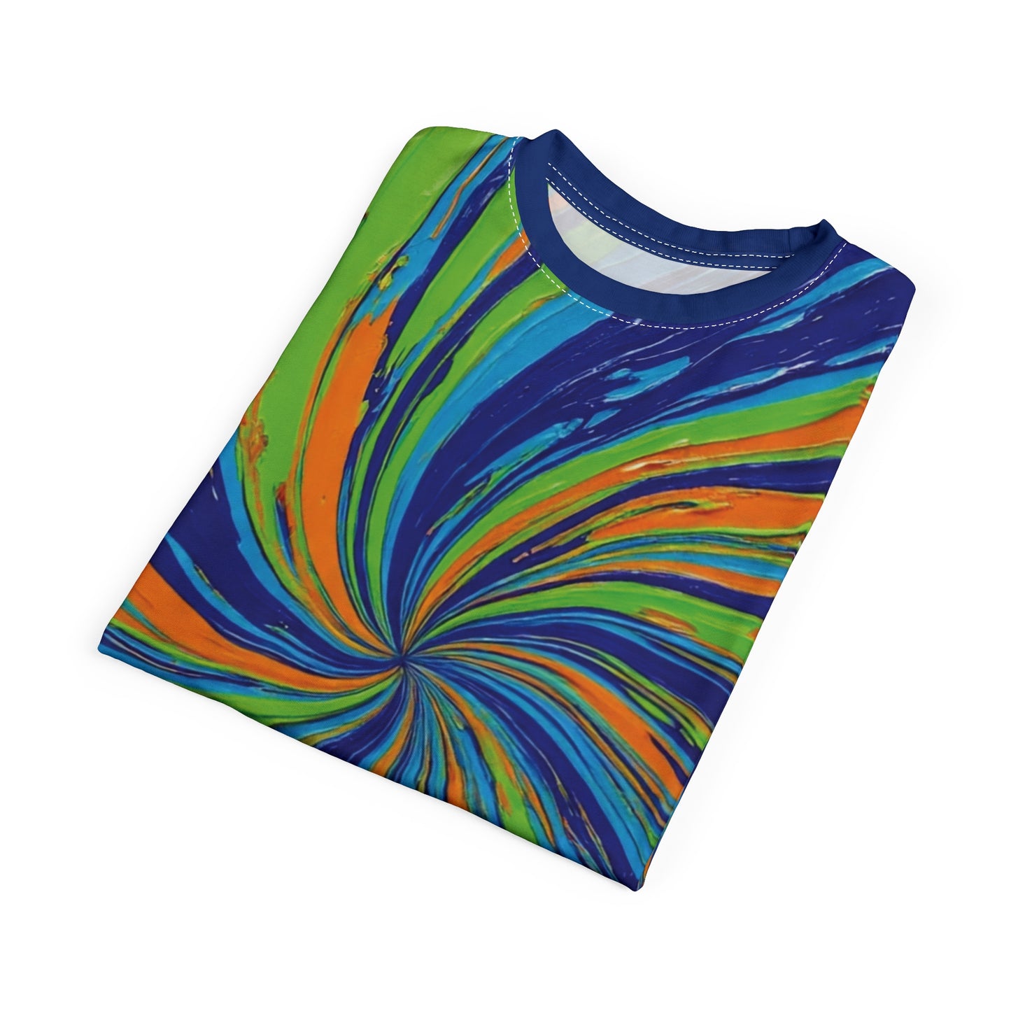 Vibrant Tie-Dye Tee, Unisex AOP Shirt for Festivals, Summer Outfits, Beach Days, Gifts for Friends, Colorful Fashion Statement