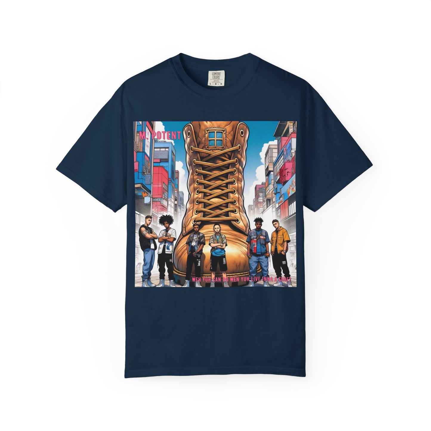 Urban-Inspired "What Can You Do When You Live In A Shoe?" Graphic Tee, Streetwear T-shirt, Casual Wear, Hip Hop Fashion, Birthday Gift, Unisex T-shirt with Bold Design