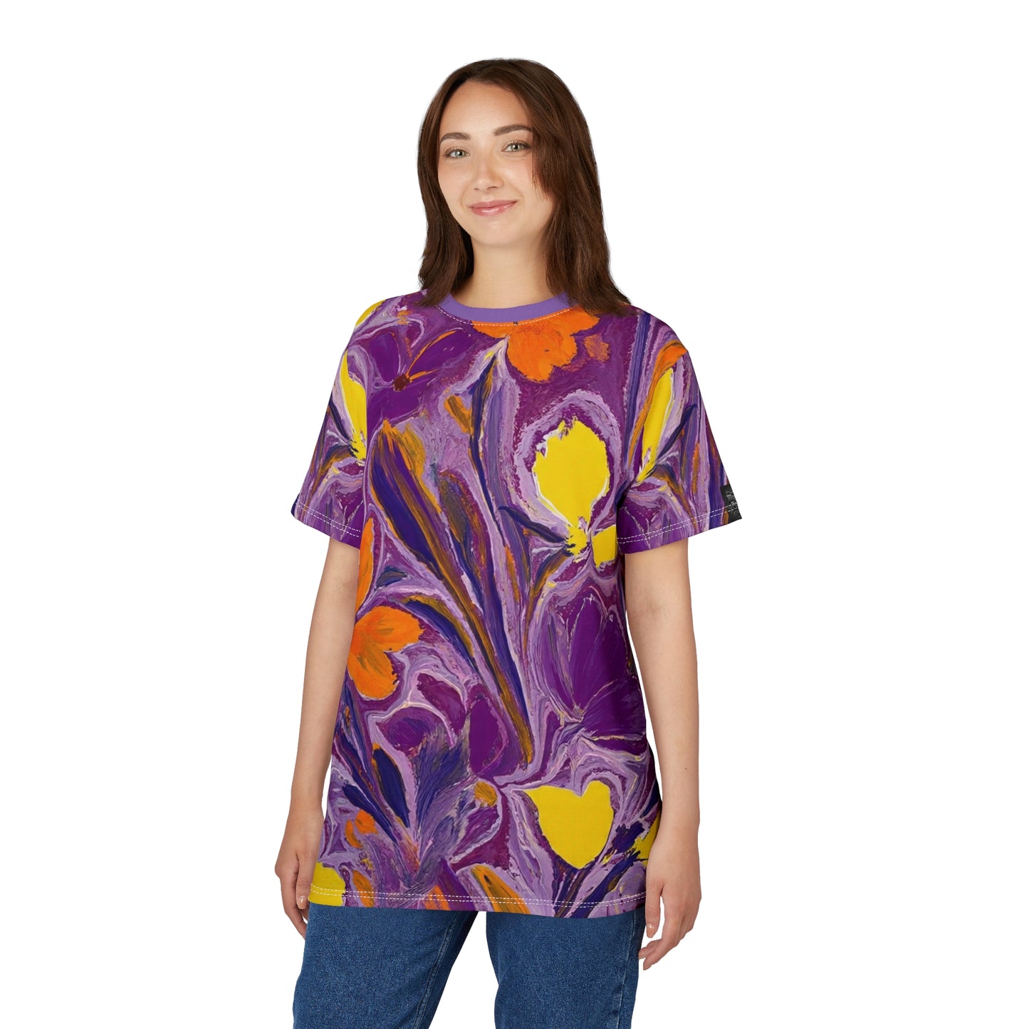 Floral Art Unisex Tee, Vibrant Colorful Shirt, AOP T-Shirt, Summer Fashion, Gift for Her, Casual Wear