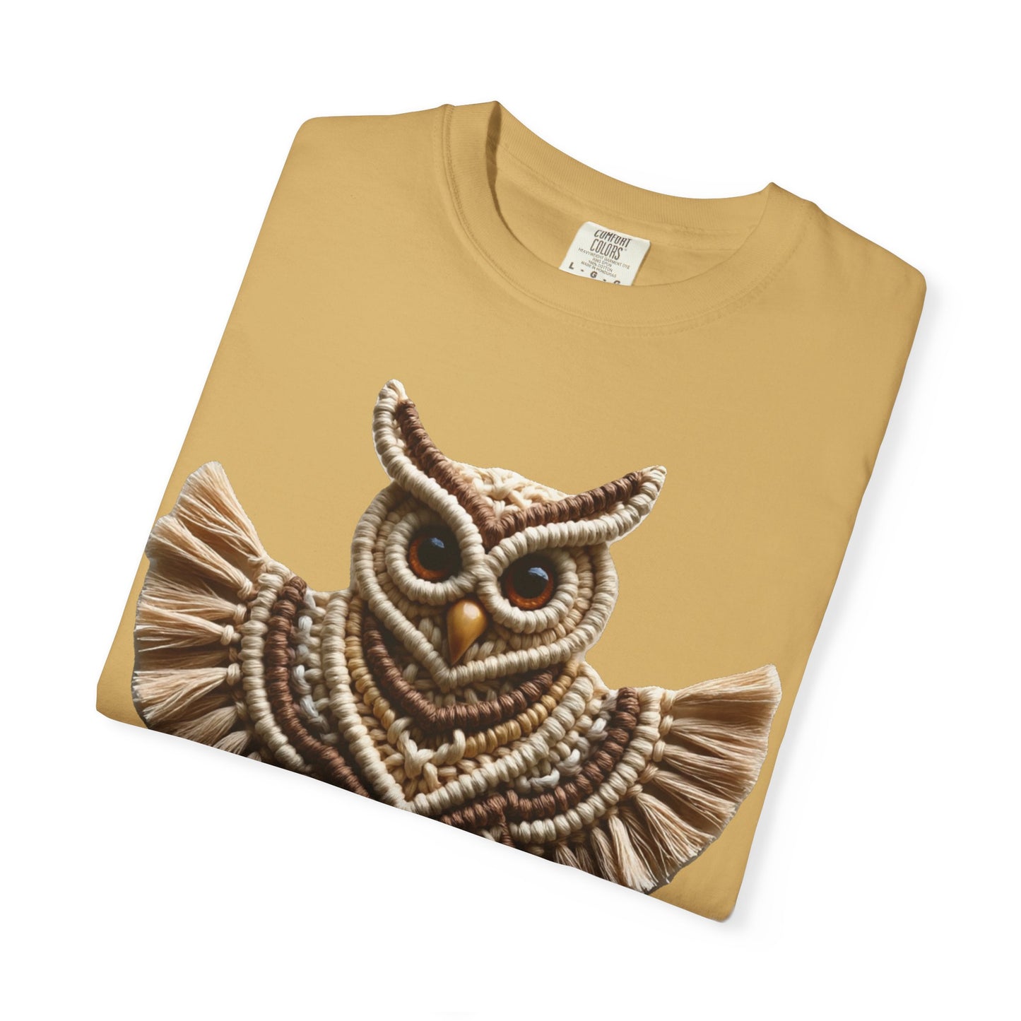 Artistic Macrame Owl T-Shirt, Unisex Graphic Tee, Nature Lover Gift, Bohemian Style Shirt, Wildlife Art Apparel, Unique Owl Design