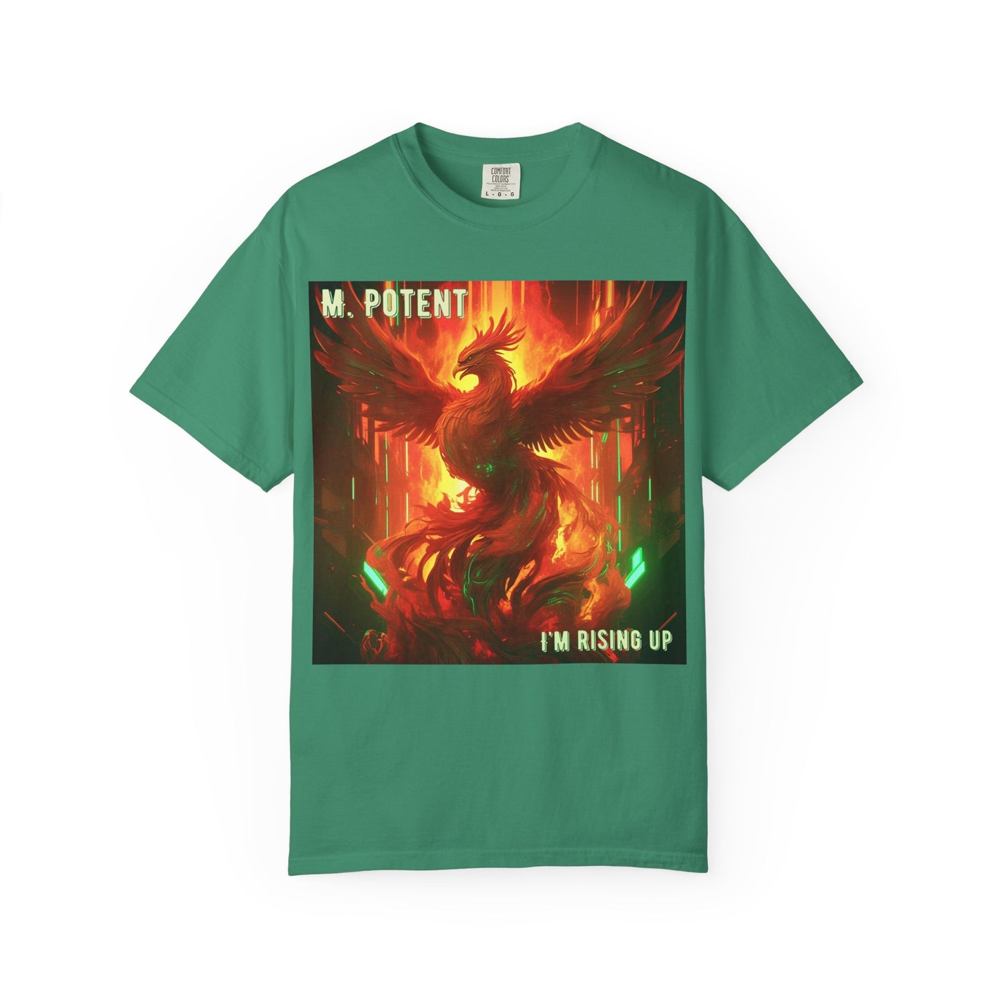 'I'm Rising Up' by M. Potent, Phoenix Rising Unisex T-shirt, Motivational Graphic Tee, Gift for Art Lovers, Inspirational Shirt, Trendy Fashion