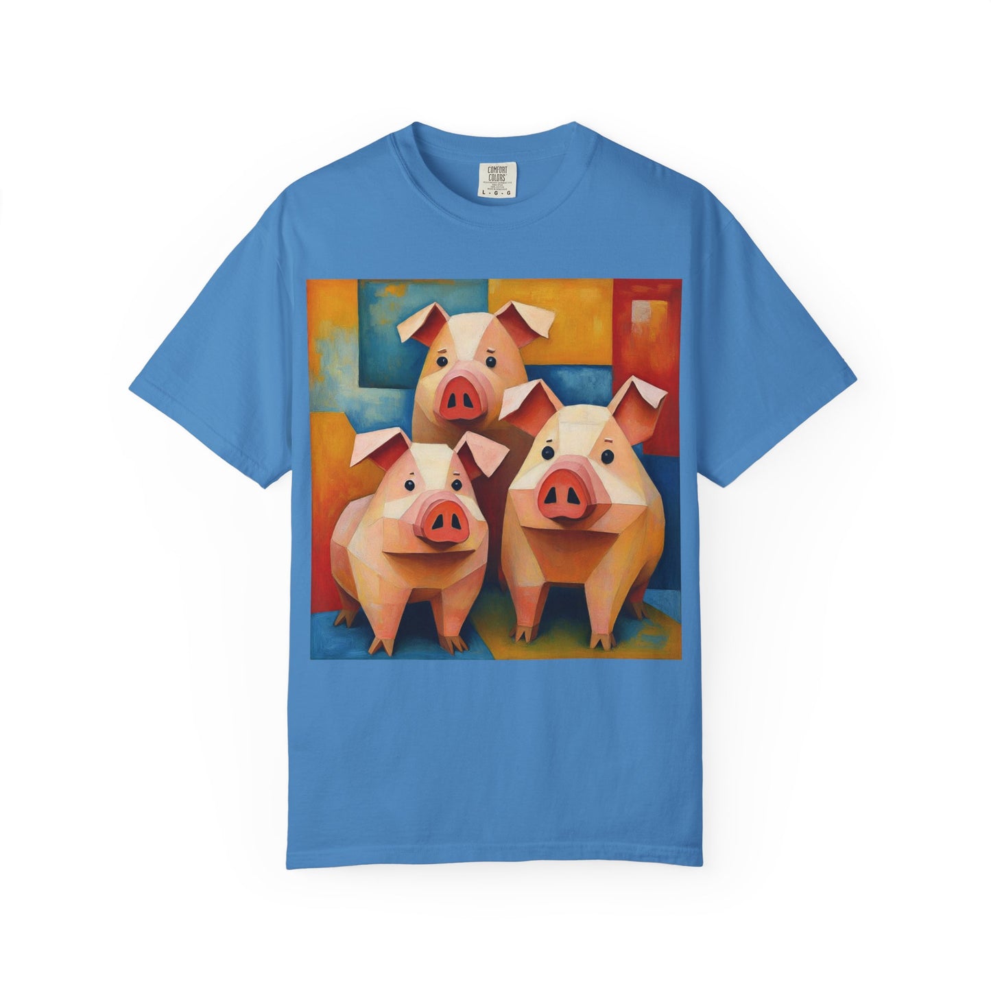 Pig Art T-Shirt, Funny Farm Tee, Animal Lover Gift, Unisex Graphic Tee, Cute Farmhouse Style, Casual Everyday Wear