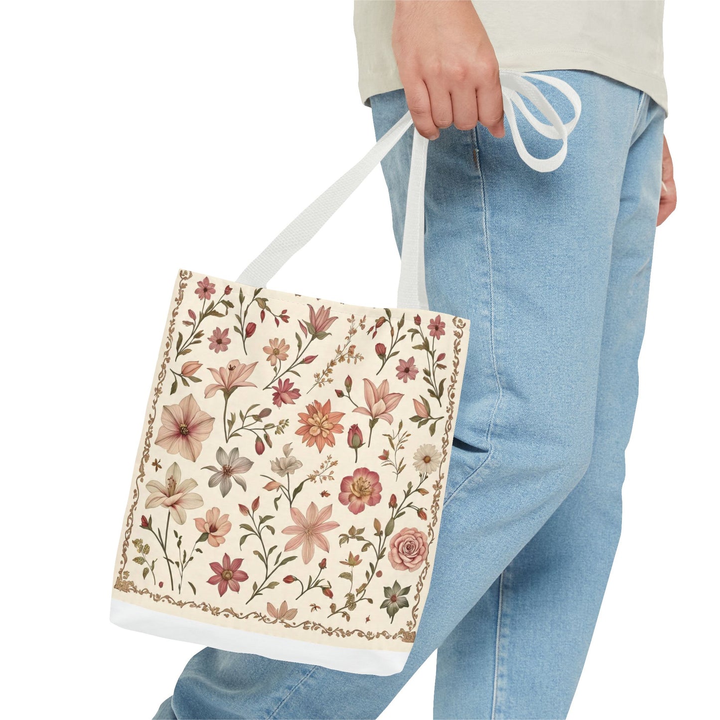 Floral Print Tote Bag - Stylish Everyday Carry, Eco-Friendly Shopping, Gift for Her, Beach Bag, Floral Tote