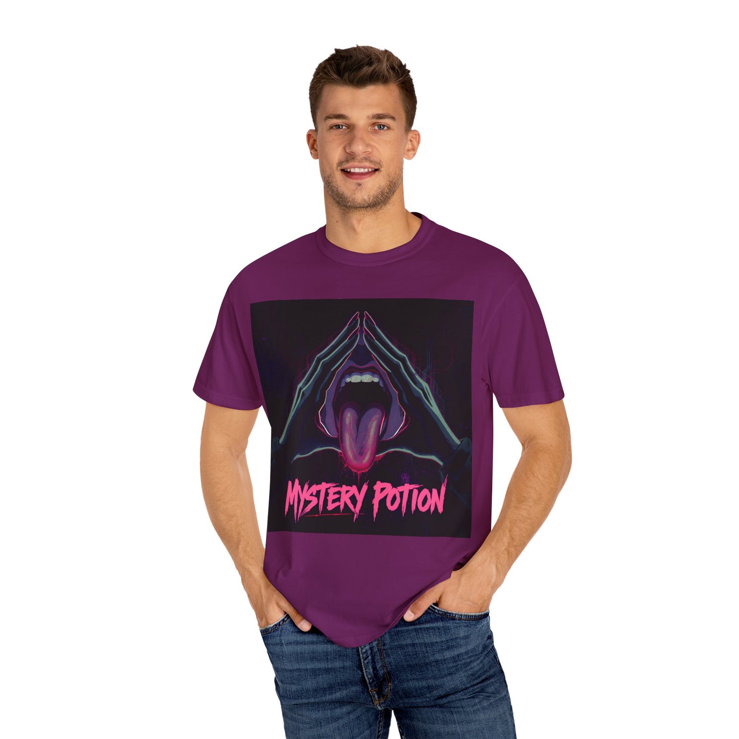 Mystery Potion Graphic Tee, Unisex T-Shirt for Festivals, Gift for Friends, Retro Vibes, Statement Shirt