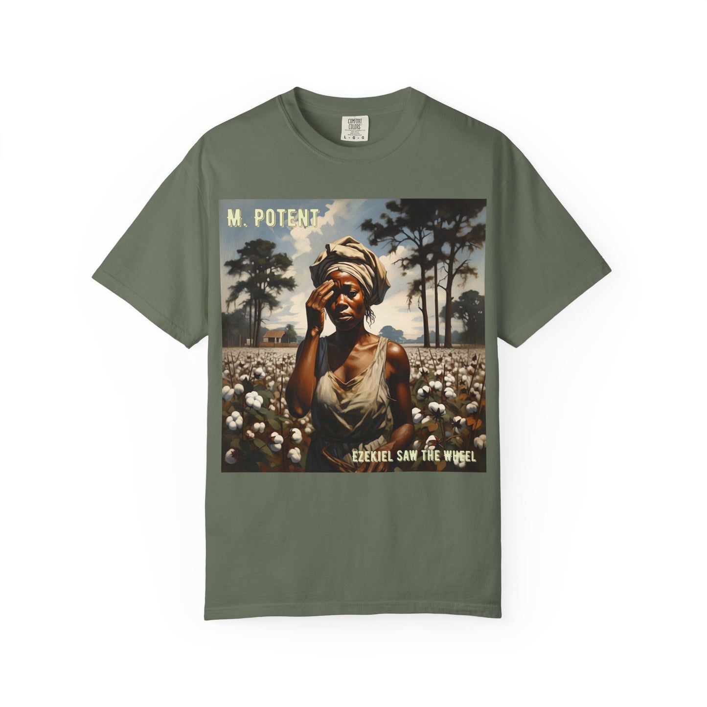 'Ezekiel Saw the Wheel' by M. Potent, Vintage-Inspired Unisex T-Shirt with Artistic Design, Casual Wear, Gift for Art Lovers, Music Events, Everyday Fashion