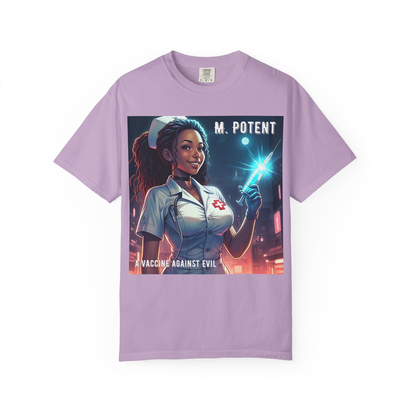 M. Potent's 'A Vaccine Against Evil', Medicine-Themed Unisex T-Shirt, Positive Vibes, Great for Nurses, Vaccination Awareness, Gift for Healthcare Workers