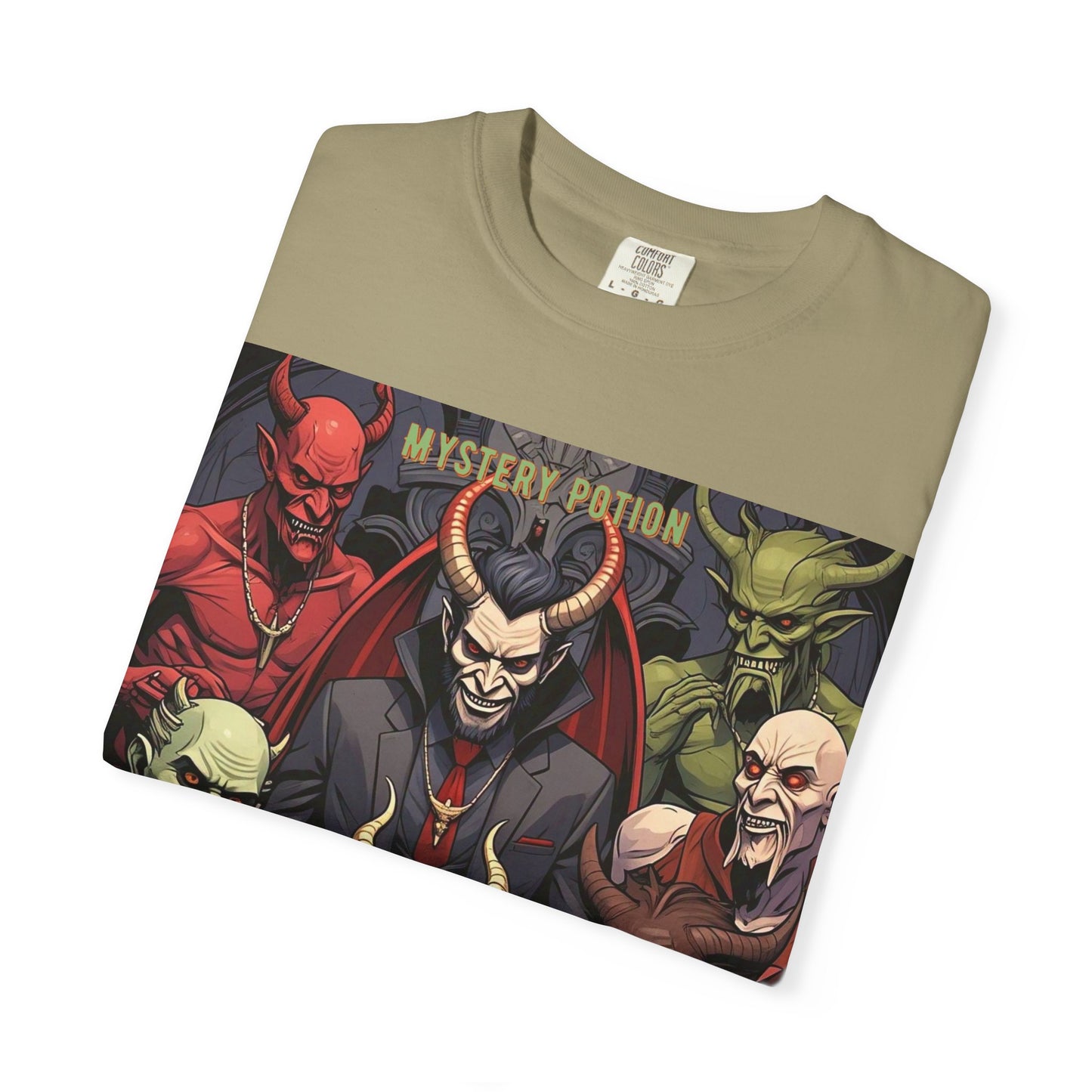 'Lucifer's Legion' by Mystery Potion, Unisex T-Shirt, Devil-Inspired Tee, Halloween Shirt, Comic Book Merch, Gift for Fans