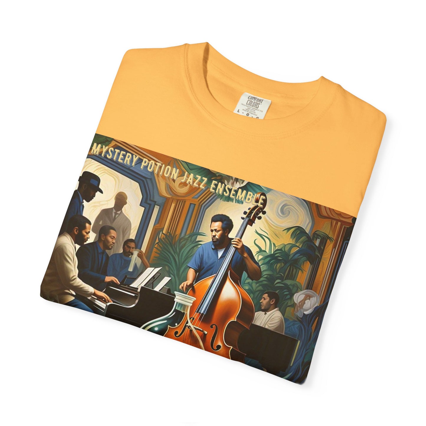 Mystery Potion Jazz Ensemble T-shirt | Unisex Music Lover Tee, Gift for Jazz Fans, Vintage Style Shirt, Casual Wear, Unique Music Apparel
