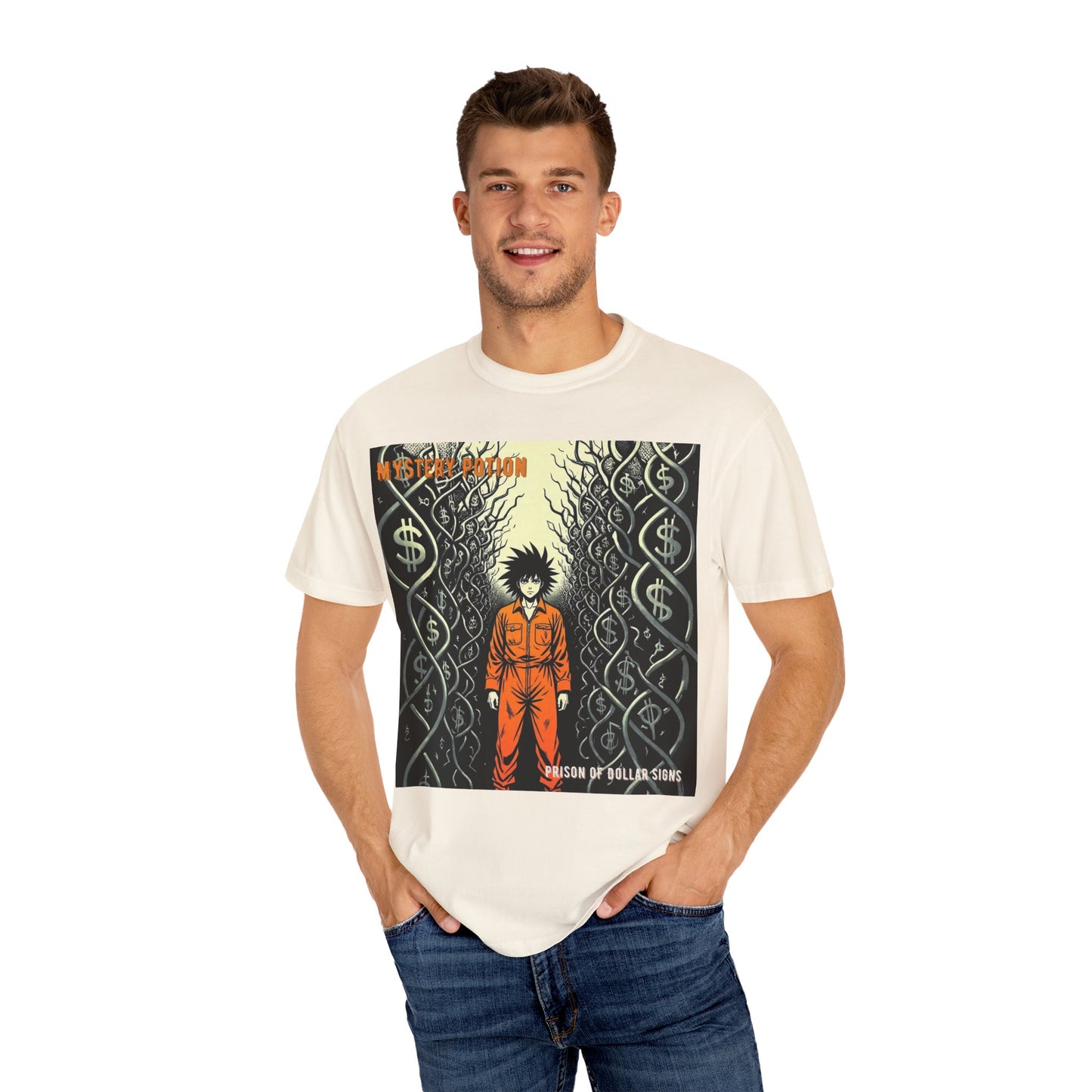 'Prison of Dollar Signs' by GOAT of Goth, Street Art Inspired Unisex T-Shirt, Cool Graphic Tee, Casual Wear, Hip Hop Fashion, Gift for Art Lovers, Unique Style