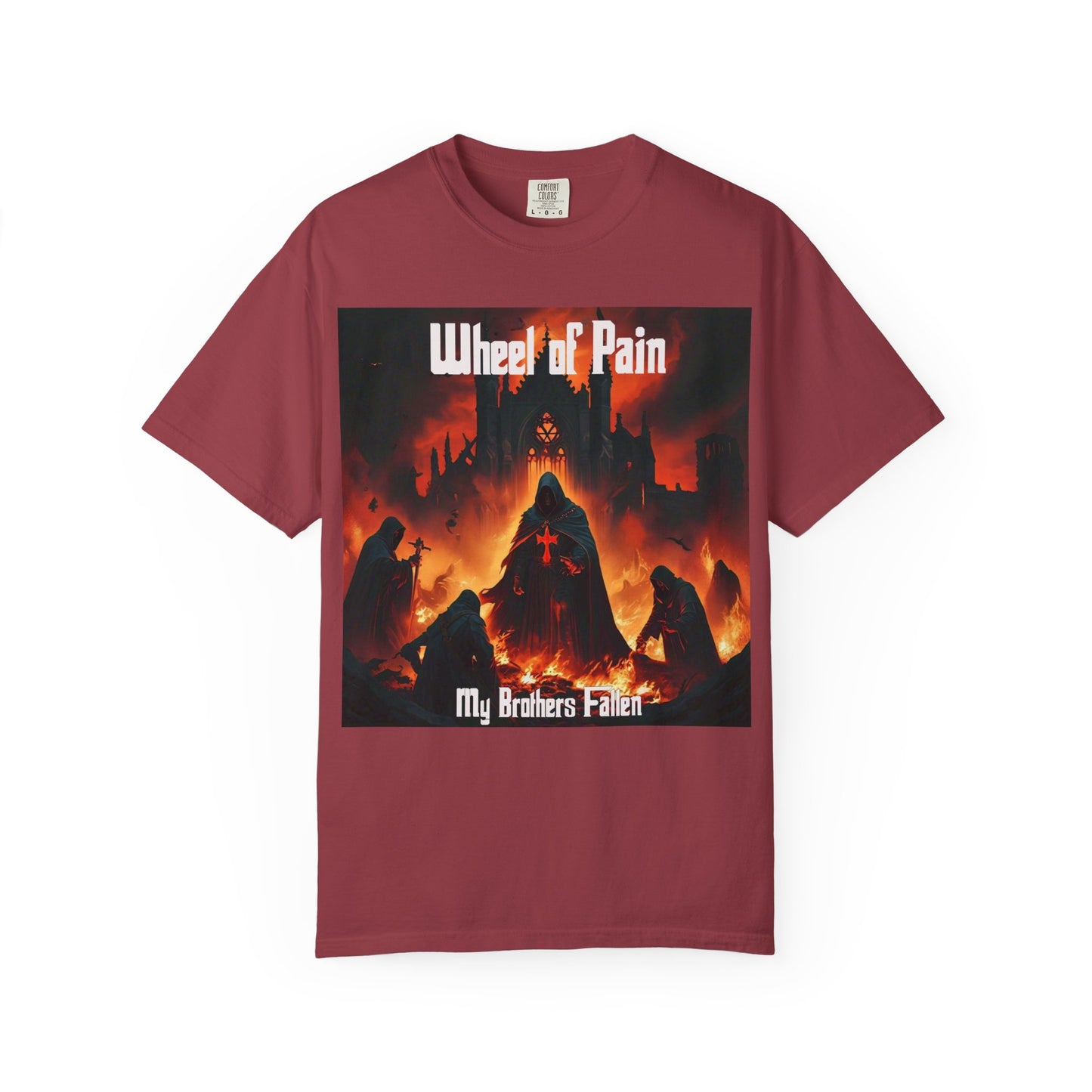 Wheel of Pain Gothic Templar Graphic T-Shirt, Unisex Tee for Fans, Cool Gift for Music Lovers, Halloween Shirt, Retro Vintage Style