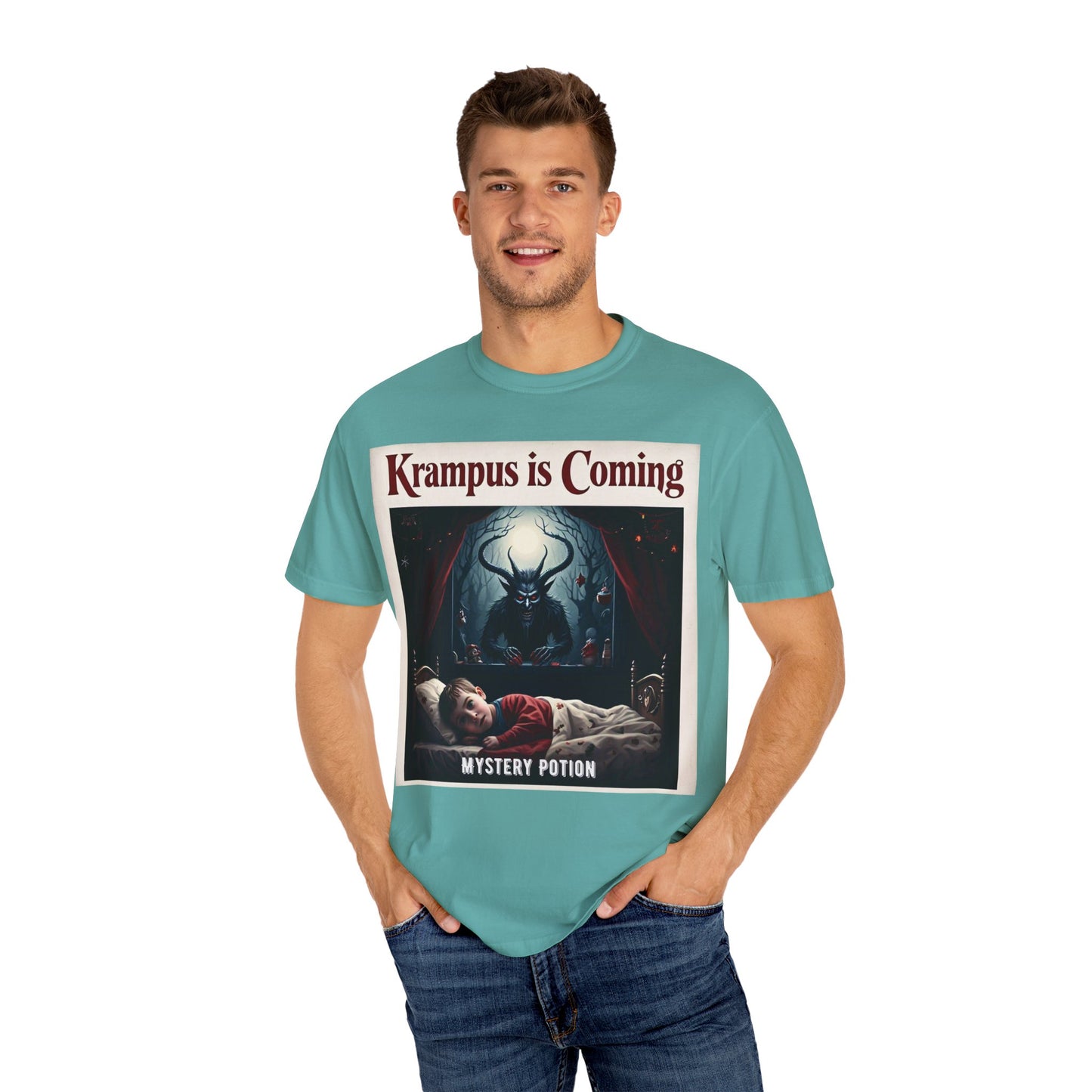 Krampus is Coming Unisex T-Shirt, Holiday Apparel, Christmas Gift, Cozy Casual Wear, Horror Theme Tee