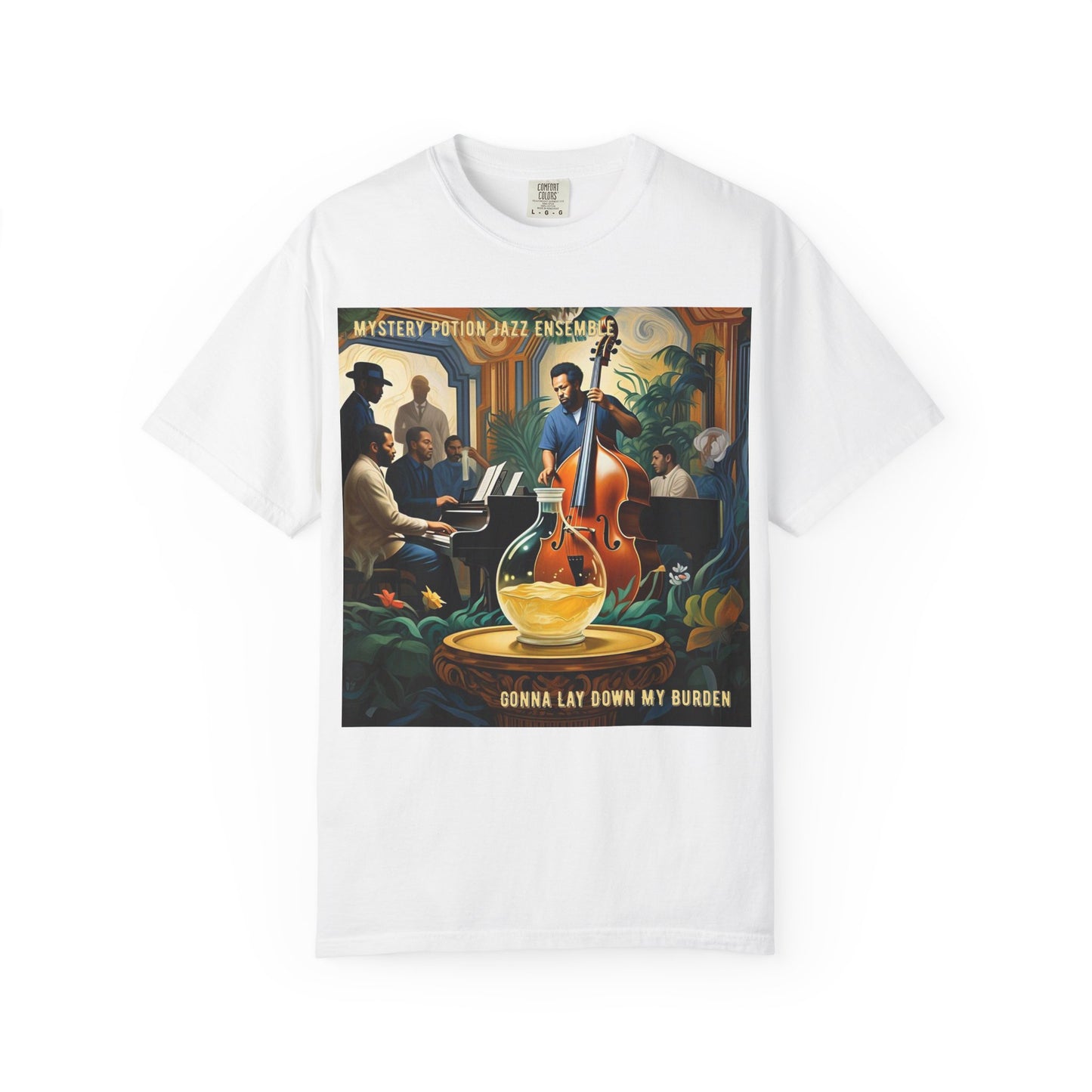 Mystery Potion Jazz Ensemble T-shirt | Unisex Music Lover Tee, Gift for Jazz Fans, Vintage Style Shirt, Casual Wear, Unique Music Apparel