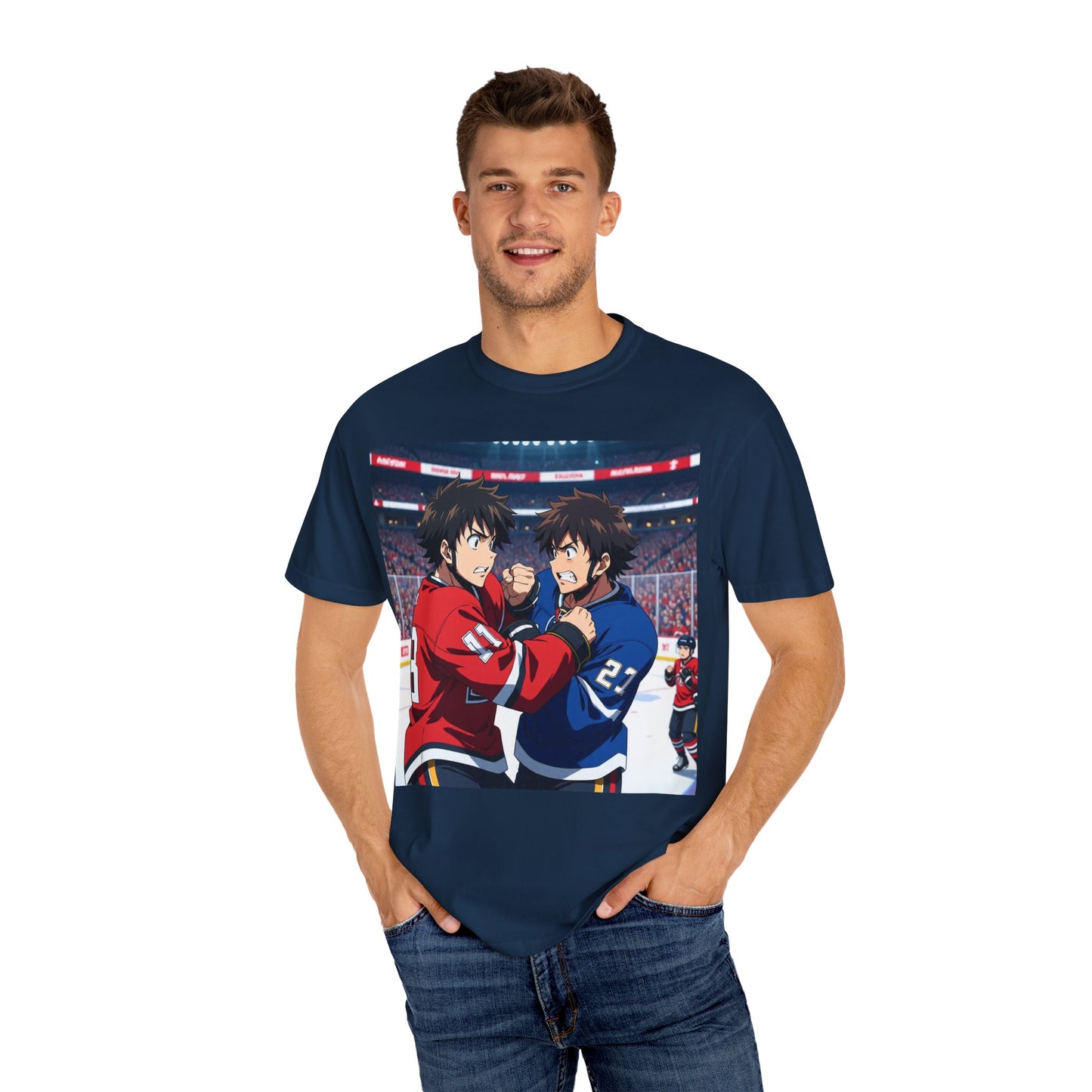Hockey Fight T-Shirt | Unisex Vintage Graphic Tee | Perfect for Gamers | Gift for Fans | Casual Wear | Anime Rivalry Streetwear
