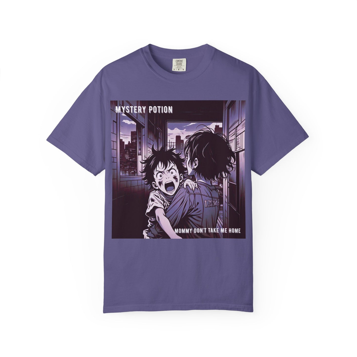 'Mommy Don't Take Me Home' by Mystery Potion, Unisex T-Shirt – Anime Graphic Tee, Casual Wear, Gift for Teens, Pop Culture Apparel, Unique Graphic Tee