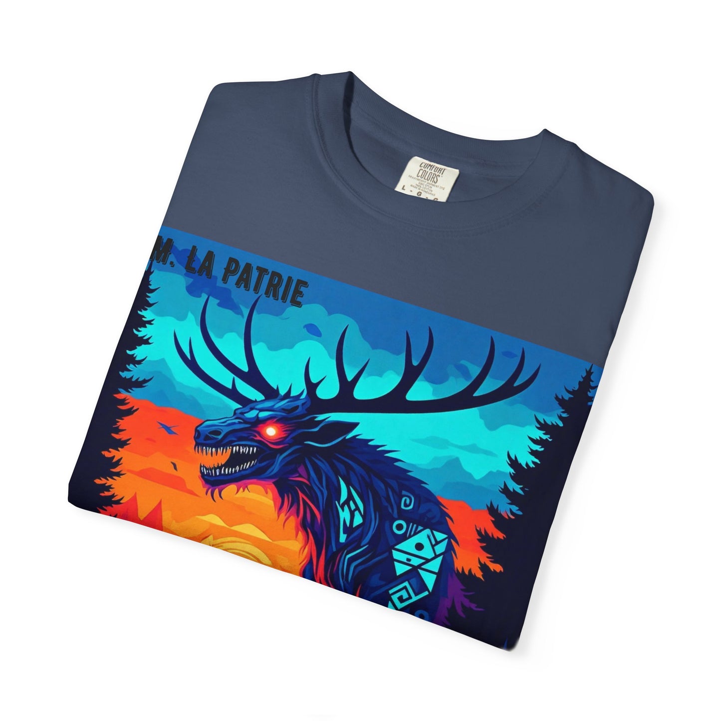 'Wendigo' par M. La Patrie, Vibrant First Nations Style Graphic T-Shirt, Unique Art Tee for Nature Lovers, Gift for Halloween, Cozy Casual Wear, Unisex Shirt