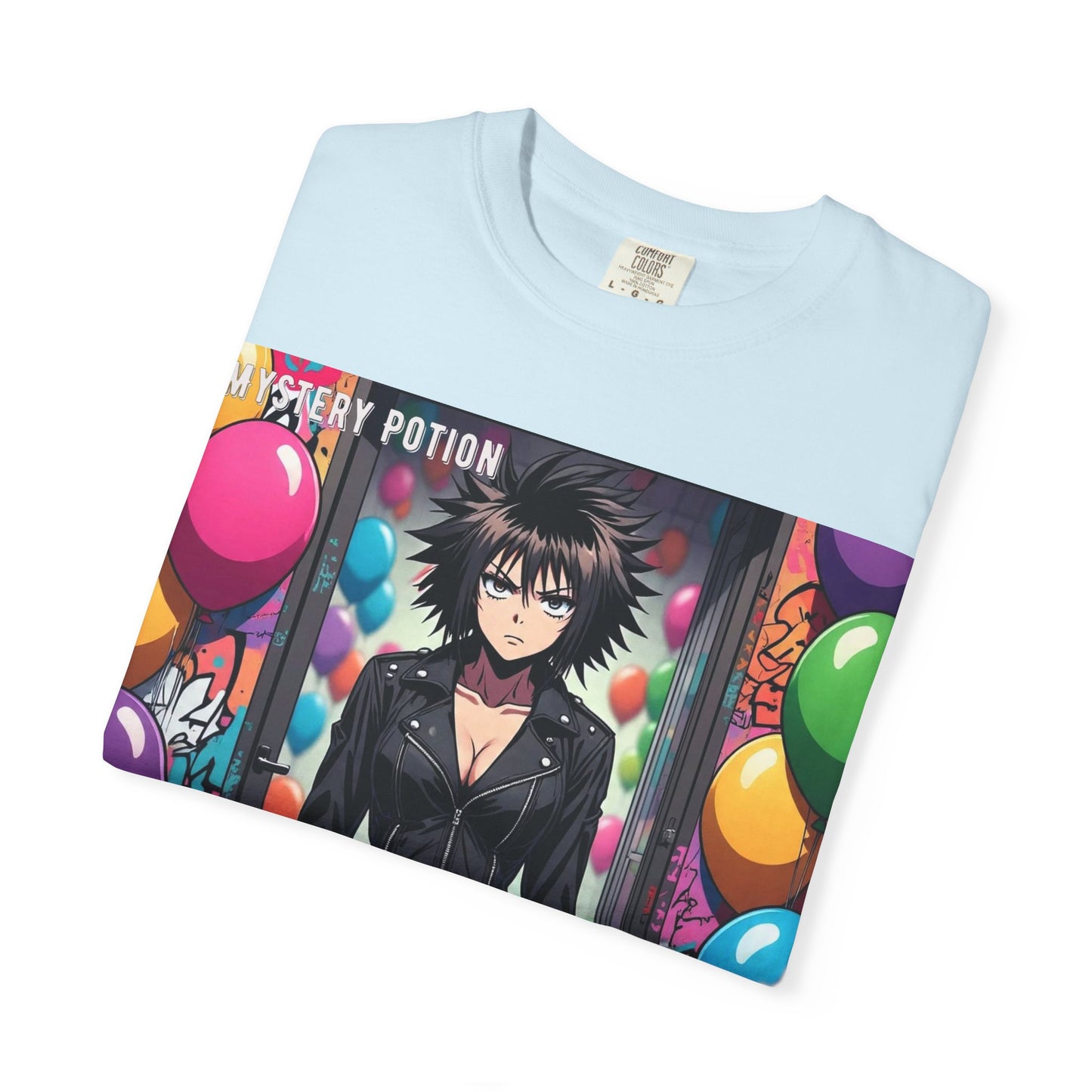 Mystery Potion's 'Dutch Oven', Whimsical Grabber Style Anime Graphic T-shirt featuring Bold Art, Anime Style Tee, Unisex Casual Wear, Gift for Friends, Trendy Statement Shirt