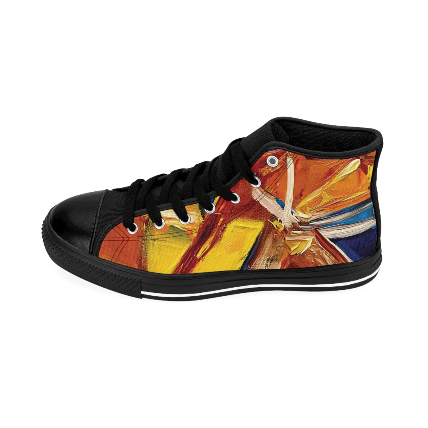 Vibrant Artistic High-Top Sneakers, Colorful Casual Footwear, Unique Gift for Men, Stylish Everyday Sneakers, Comfortable Streetwear