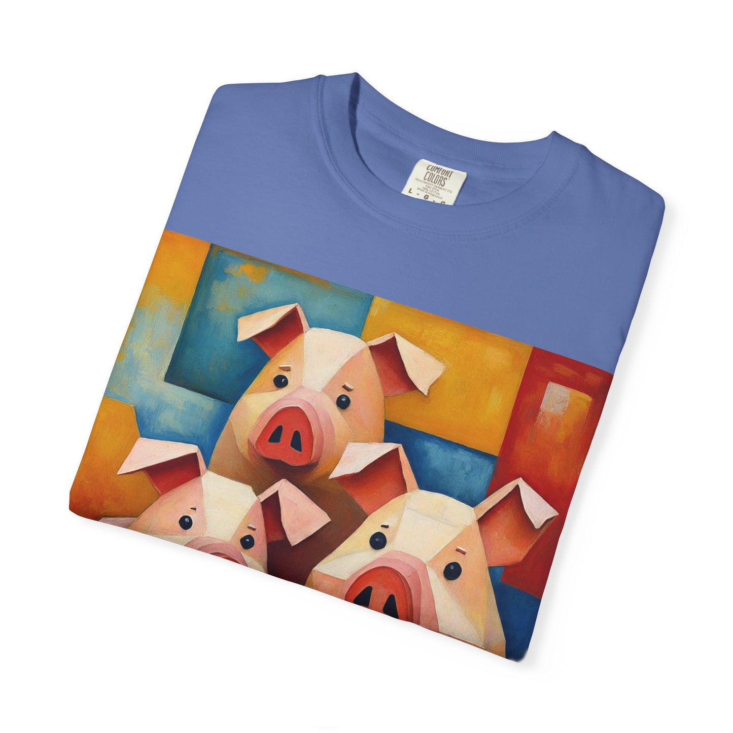 Pig Art T-Shirt, Funny Farm Tee, Animal Lover Gift, Unisex Graphic Tee, Cute Farmhouse Style, Casual Everyday Wear