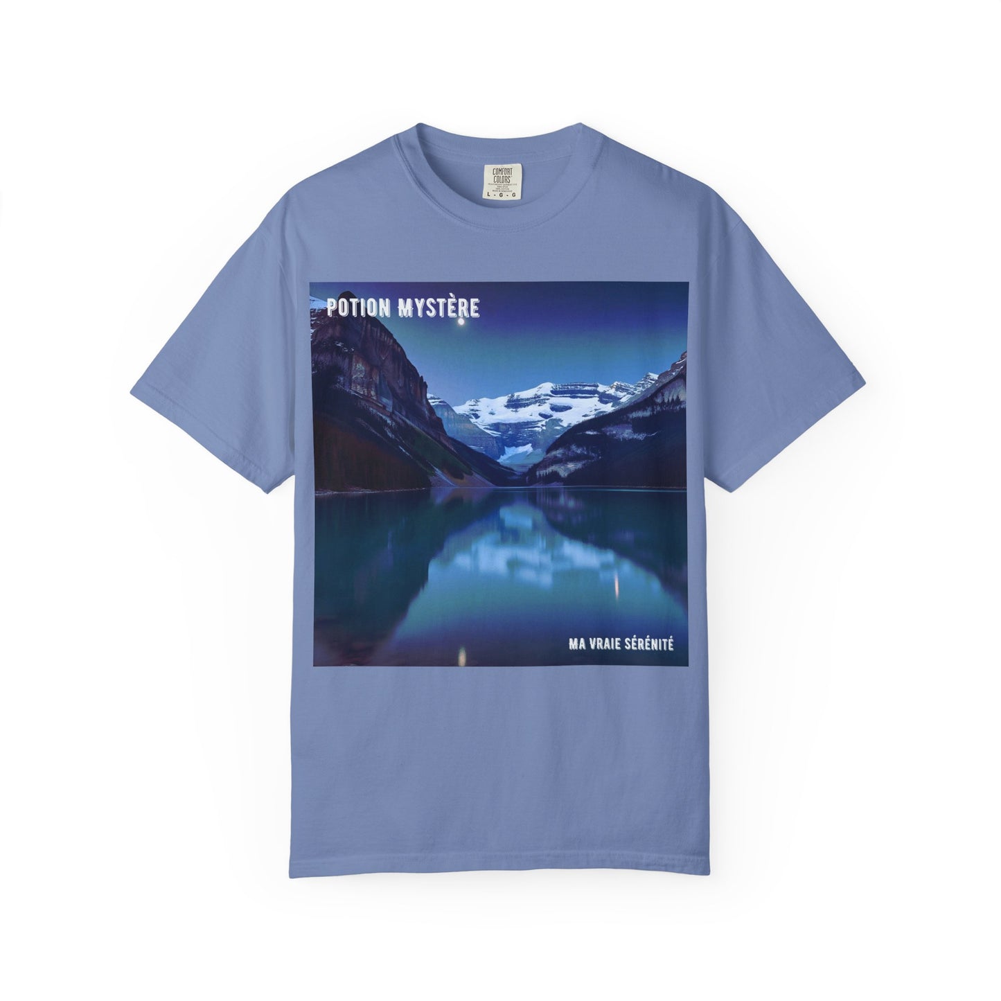 Mystical Lake Louise T-Shirt, Unisex Garment-Dyed Tee, Nature Lover Gift, Serenity in Adventure Apparel, Travel Fashion, Cool Summer Shirt