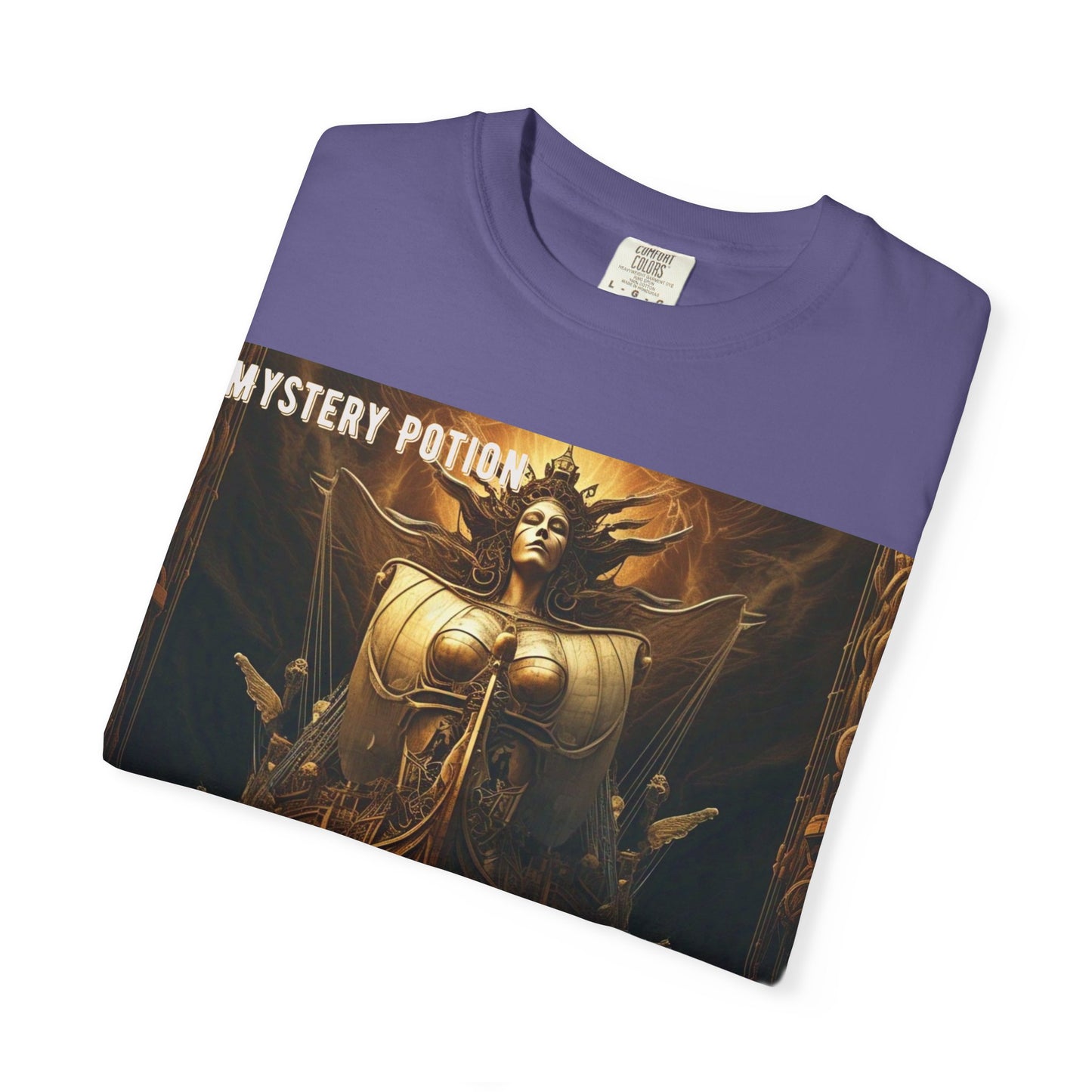Mystery Potion Unisex Garment-Dyed T-shirt, Vintage Graphic Tee, Gift for Art Lovers, Casual Wear, Unique Clothing
