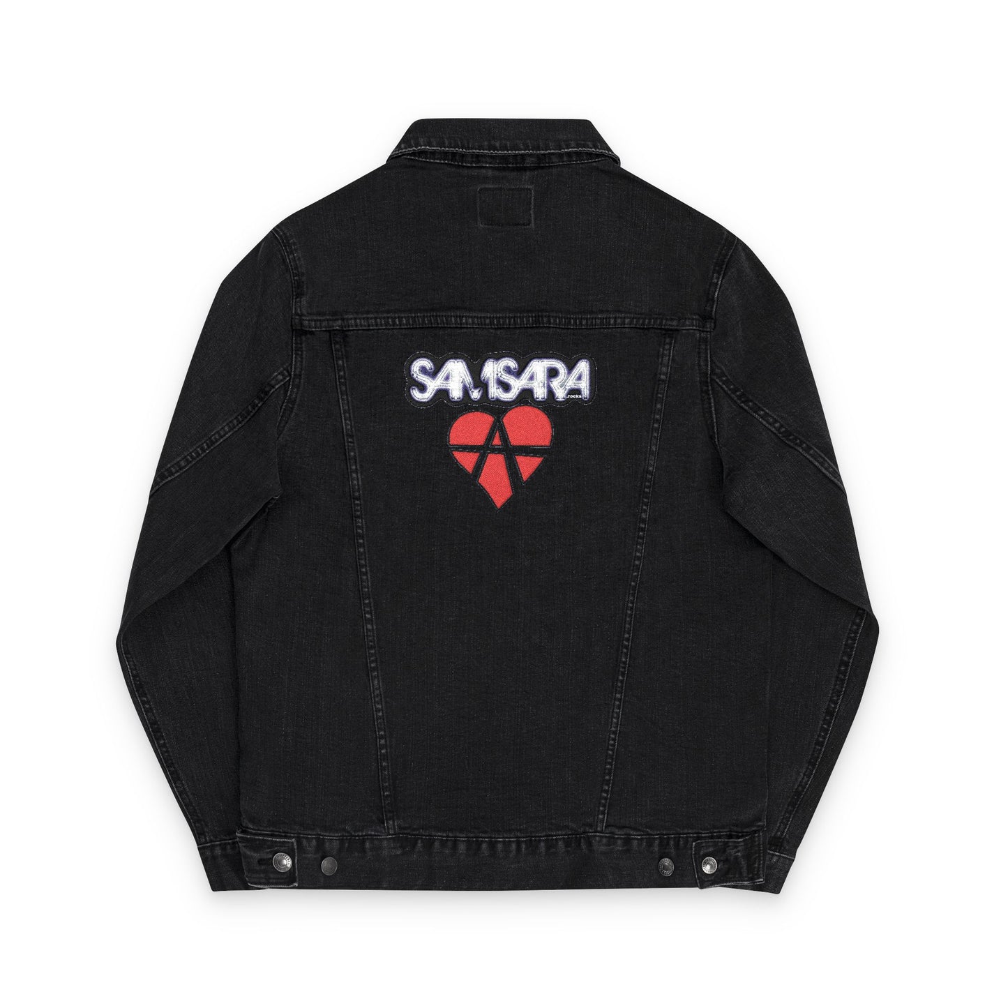 SAMSARA Rocks Stylish Unisex Embroidered Denim Jacket | Trendy Casual Wear, Street Style, Unique Gift, Layering Essential, Everyday Fashion