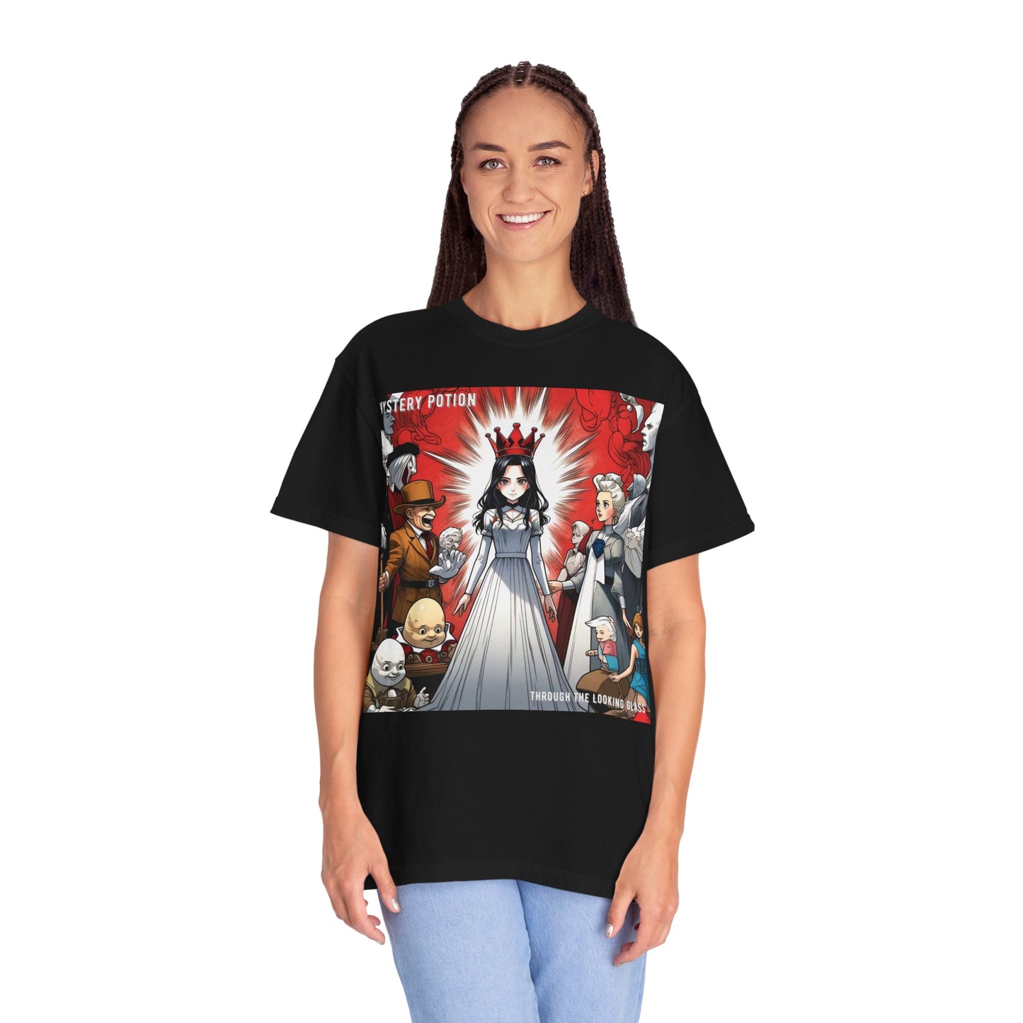 Mystery Potion's Alice In Wonderland Graphic Unisex T-shirt | Cool Casual Wear, Gift for Fans, Art Lovers, Anime Style Merch, Unique Everyday Tee