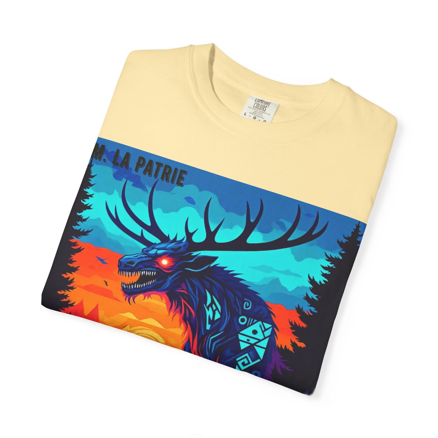 'Wendigo' par M. La Patrie, Vibrant First Nations Style Graphic T-Shirt, Unique Art Tee for Nature Lovers, Gift for Halloween, Cozy Casual Wear, Unisex Shirt