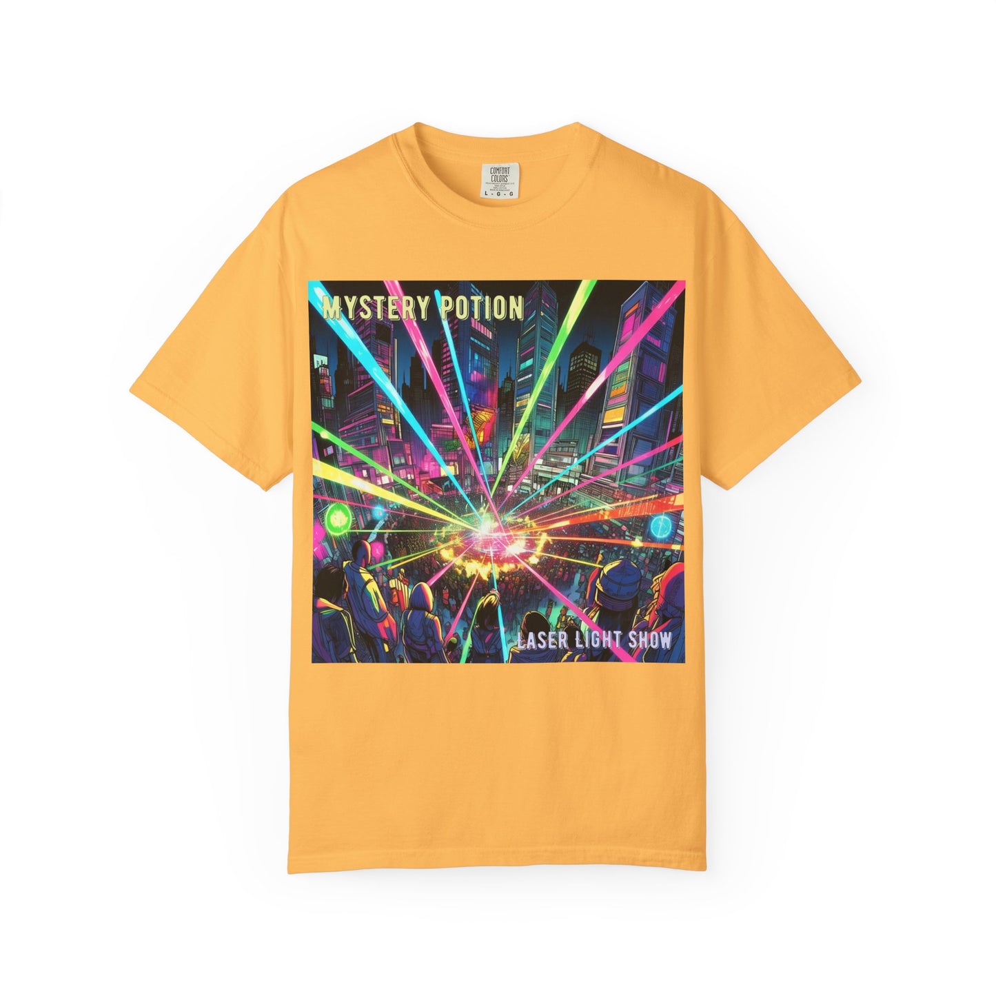 Mystery Potion Laser Light Show Tee, Unisex Graphic T-Shirt, Festival Wear, Concert Shirt, Party Outfit, Colorful Apparel
