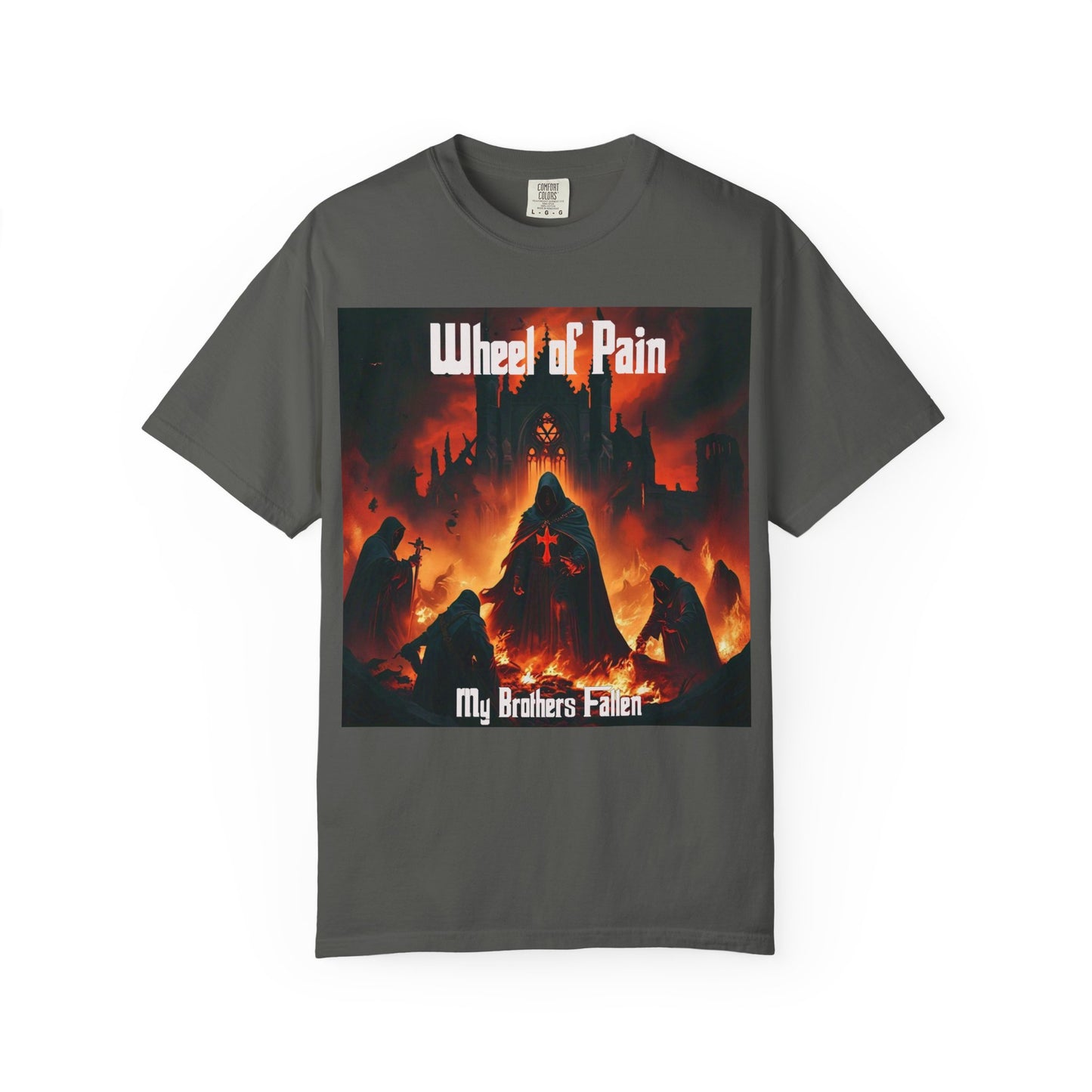 Wheel of Pain Gothic Templar Graphic T-Shirt, Unisex Tee for Fans, Cool Gift for Music Lovers, Halloween Shirt, Retro Vintage Style
