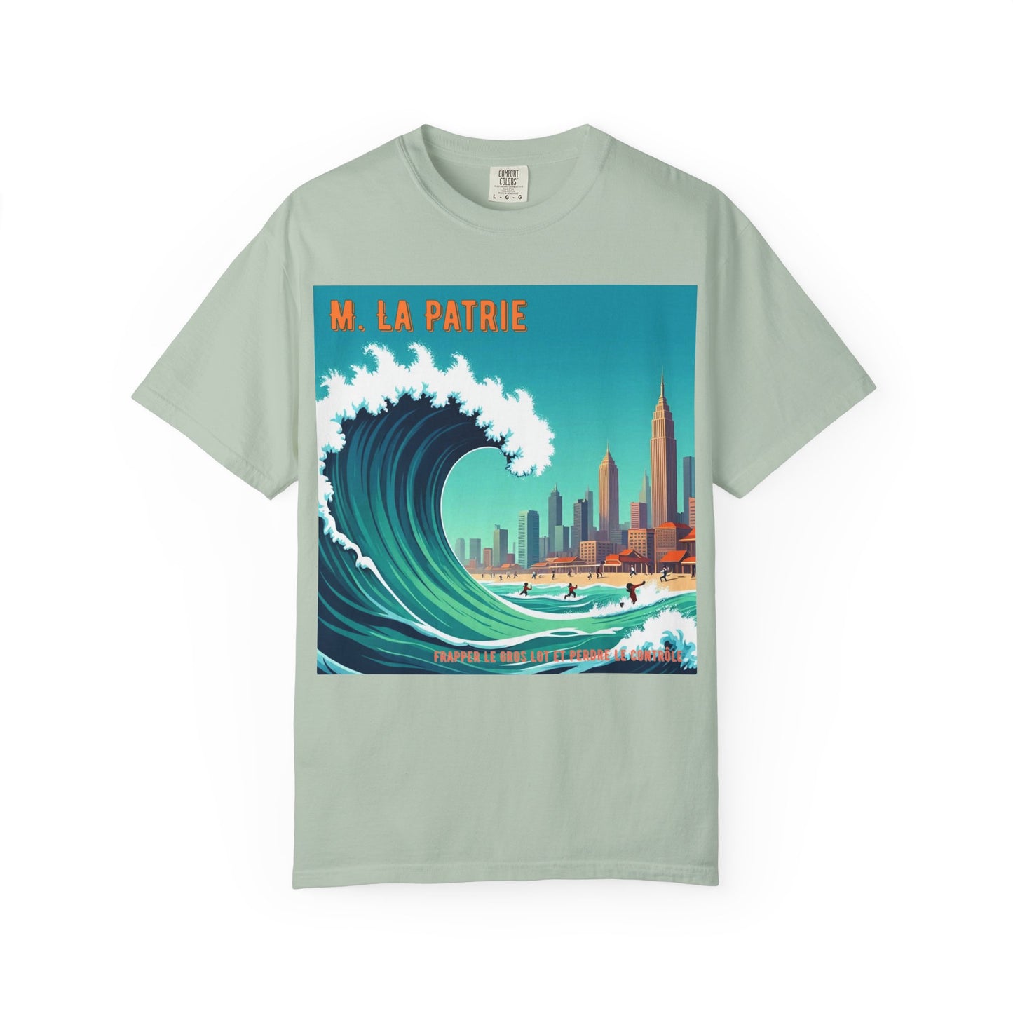 'Frapper Le Gros Lot et Perdre Le Contrôle' de M. La Patrie, Ocean Vibes Graphic T-Shirt - Summer Beach Wear, Casual Fashion, Beach Vacation Gift, Relaxed Fit Tee, Cool Graphic Shirt