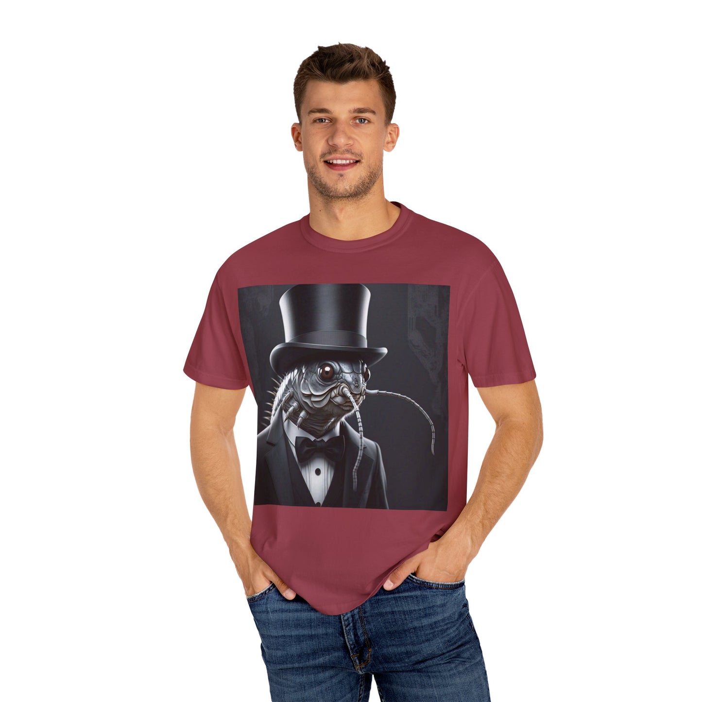 Whimsical Silver Fish Gentleman T-shirt | Fun Gift for Aquatic Lovers, Unique Humor Shirt, Casual Wear, Creative Outfit