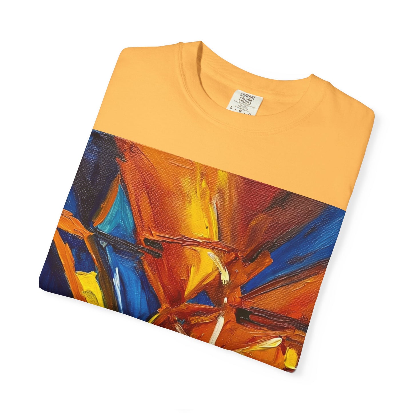 Vibrant Abstract Art T-shirt, Unisex Garment-Dyed Tee, Colorful Graphic Shirt, Stylish Artwear, Unique Gift Idea for Art Lovers