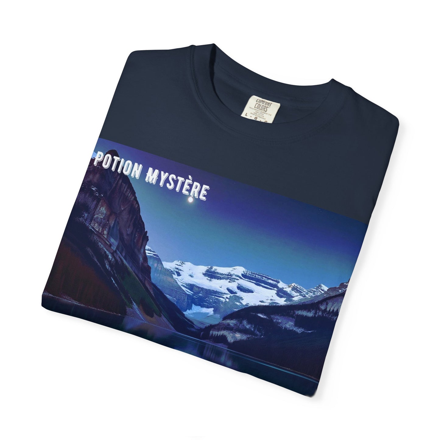 Mystical Lake Louise T-Shirt, Unisex Garment-Dyed Tee, Nature Lover Gift, Serenity in Adventure Apparel, Travel Fashion, Cool Summer Shirt