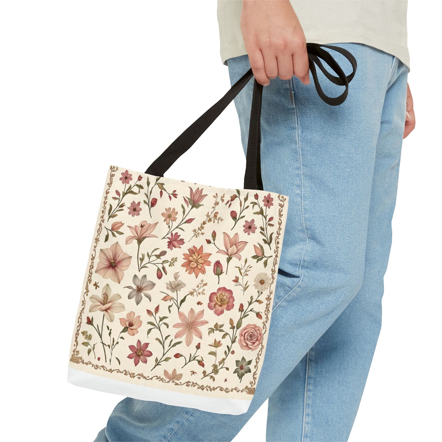 Floral Print Tote Bag - Stylish Everyday Carry, Eco-Friendly Shopping, Gift for Her, Beach Bag, Floral Tote