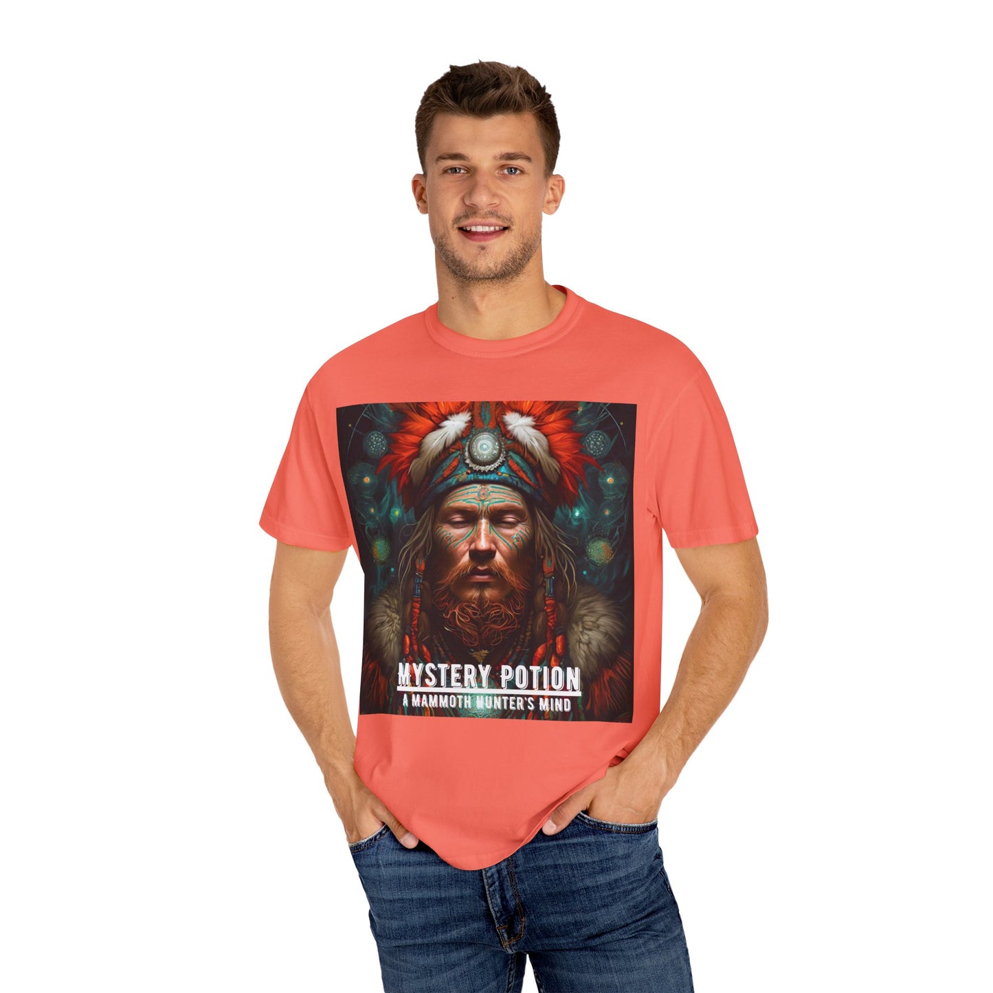 'A Mammoth Hunter's Mind' Mystery Potion Mystical Vintage Inspired Unisex T-Shirt, Cozy Gift for Nature Lovers, Unique Graphic Tee for Festivals, Casual Wear, Statement Shirt