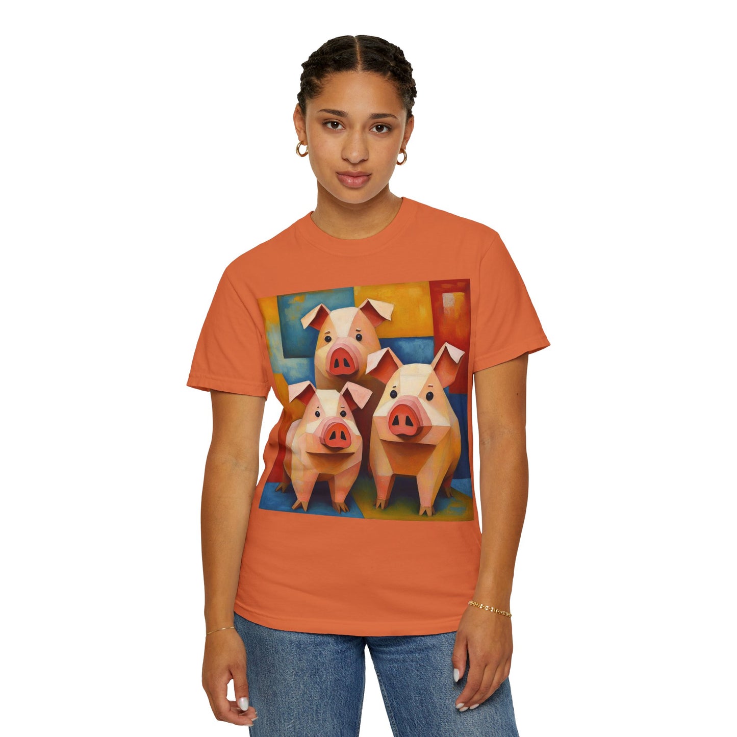Pig Art T-Shirt, Funny Farm Tee, Animal Lover Gift, Unisex Graphic Tee, Cute Farmhouse Style, Casual Everyday Wear