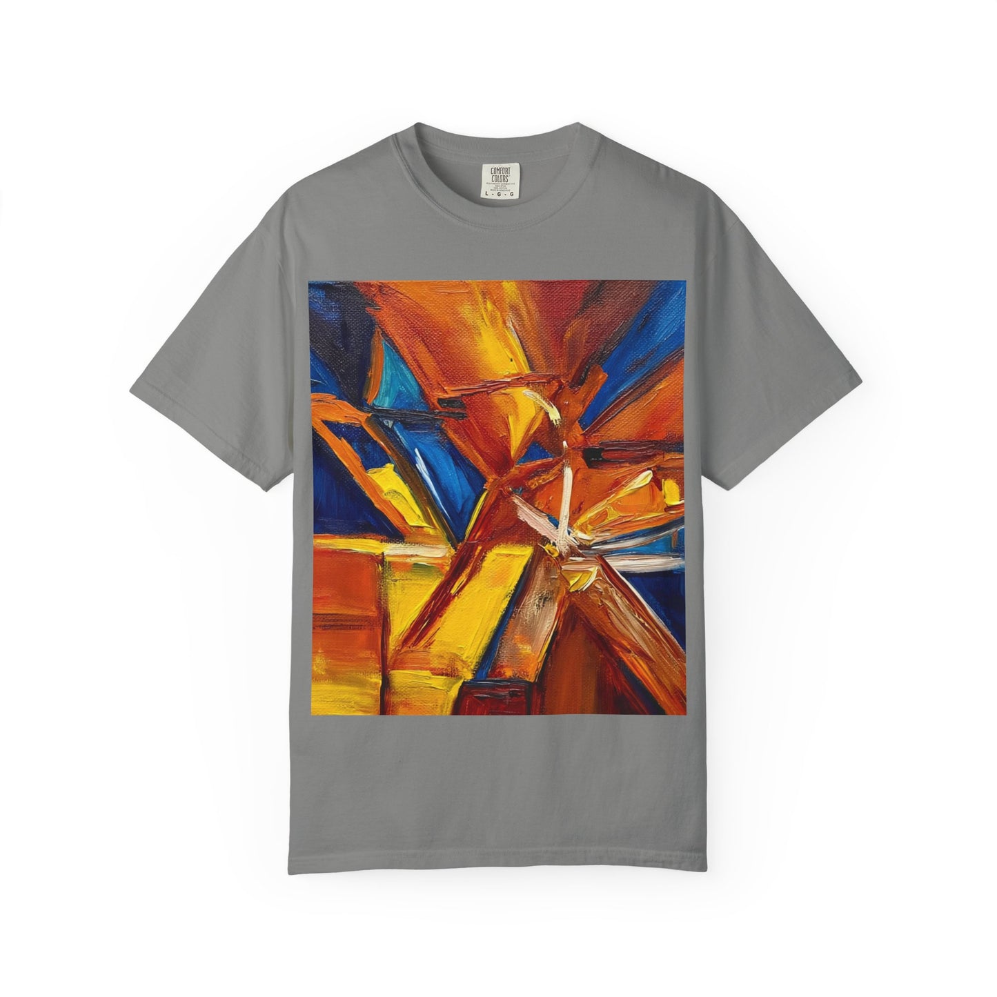 Vibrant Abstract Art T-shirt, Unisex Garment-Dyed Tee, Colorful Graphic Shirt, Stylish Artwear, Unique Gift Idea for Art Lovers