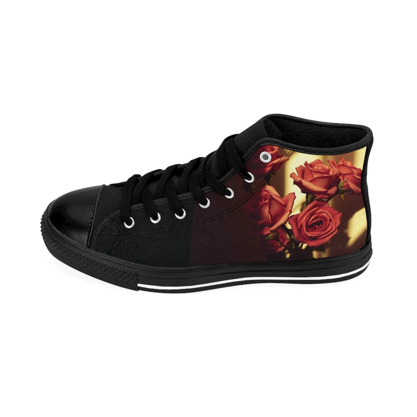 'Love, Loss, and Hearts That Collide' by Mystery Potion, Floral Design High-Top Sneakers | Trendy Footwear for Women, Stylish Sneakers, Unique Gifts for Her, Casual Everyday Shoes, Rose Pattern