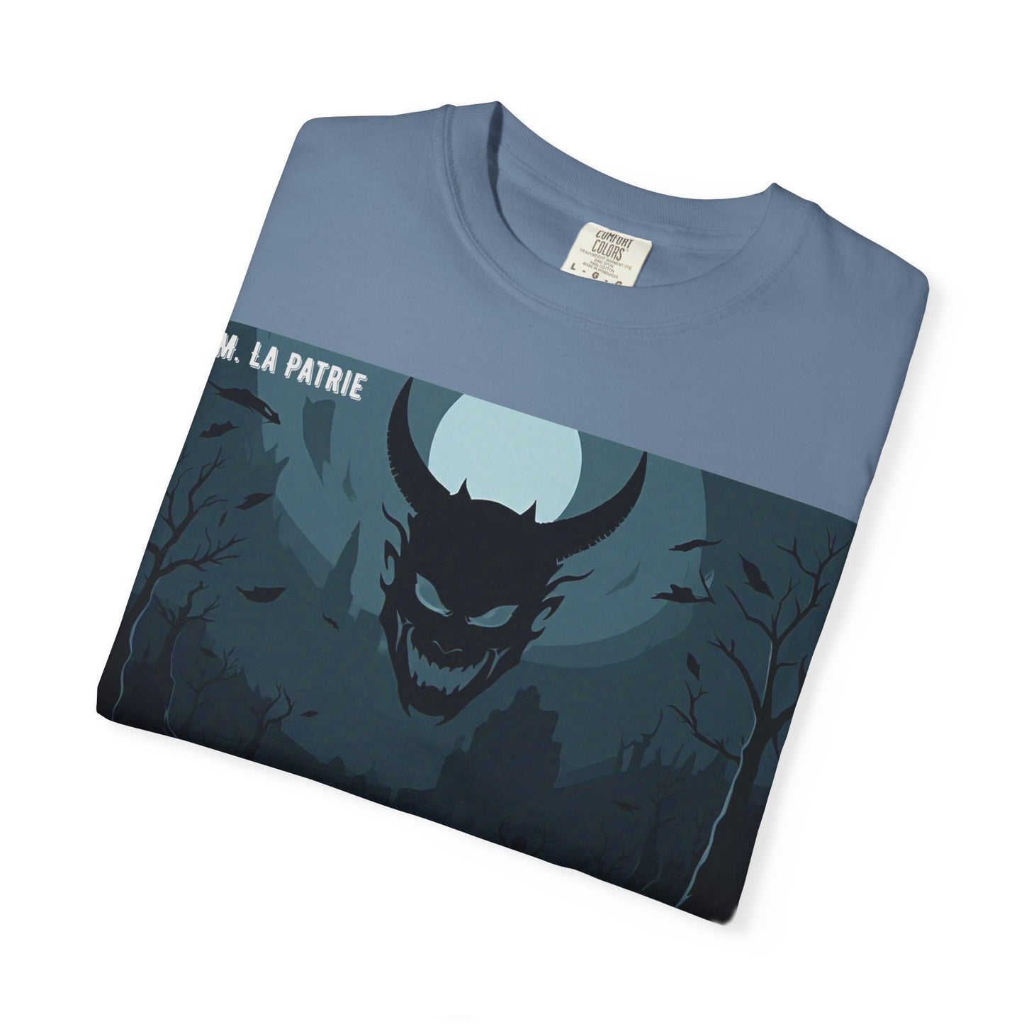 Mysterious Graphic Tee, Unisex Garment-Dyed T-Shirt, Dark Fantasy Shirt, Gift for Adventurers, Halloween Apparel, Unique Artwear