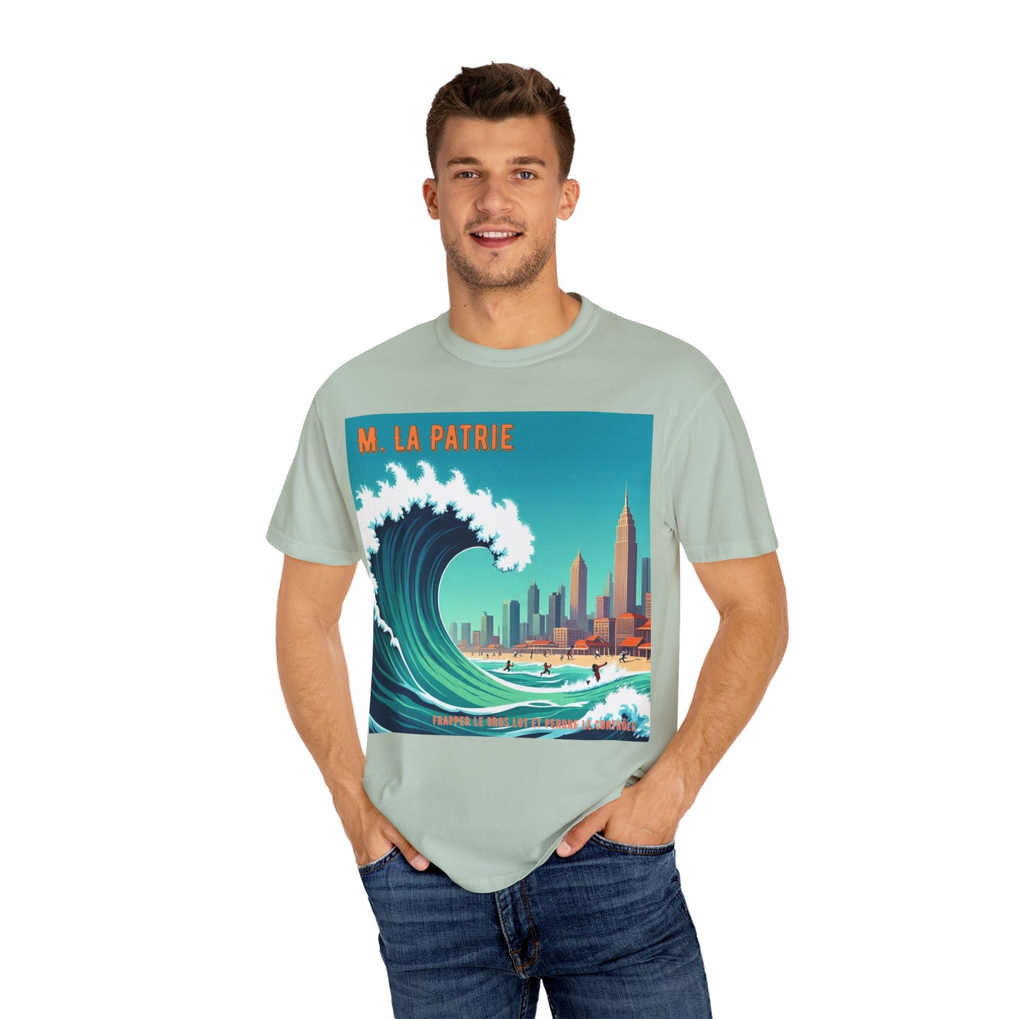 'Frapper Le Gros Lot et Perdre Le Contrôle' de M. La Patrie, Ocean Vibes Graphic T-Shirt - Summer Beach Wear, Casual Fashion, Beach Vacation Gift, Relaxed Fit Tee, Cool Graphic Shirt