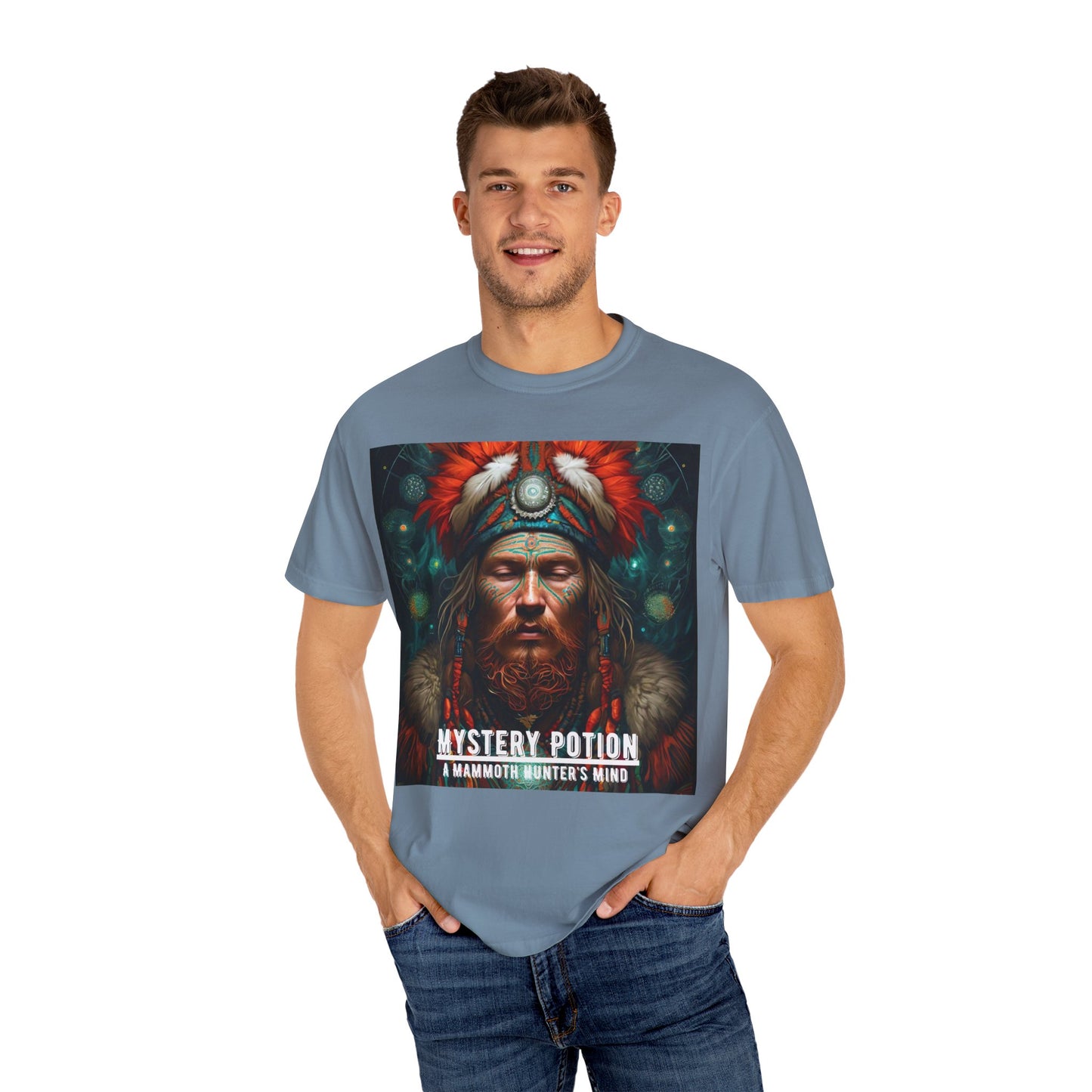 'A Mammoth Hunter's Mind' Mystery Potion Mystical Vintage Inspired Unisex T-Shirt, Cozy Gift for Nature Lovers, Unique Graphic Tee for Festivals, Casual Wear, Statement Shirt