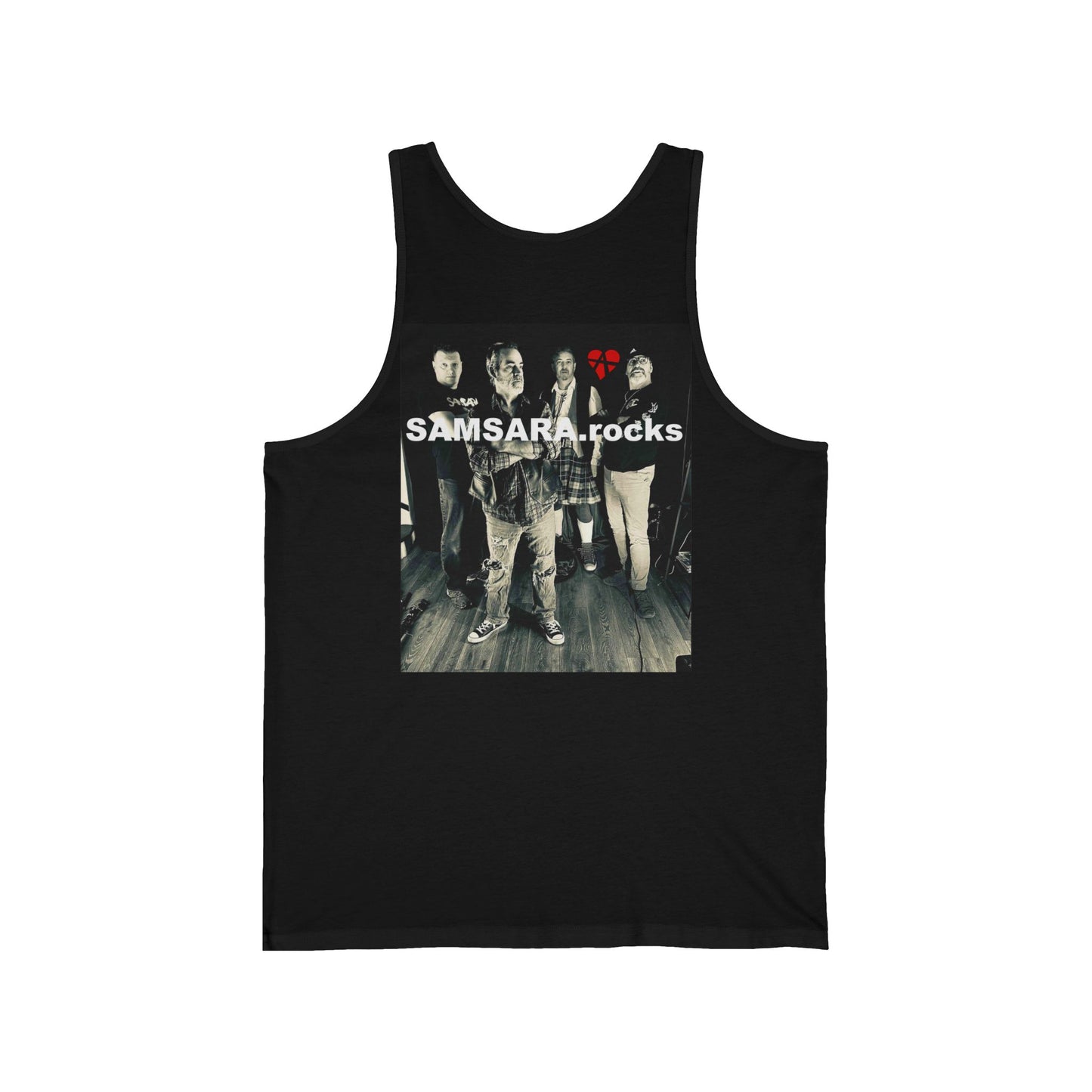 Samsara Rocks Love Anarchy Unisex Jersey Tank - Perfect for Concerts, Festivals, Music Lovers, Summer Wear, Casual Outings
