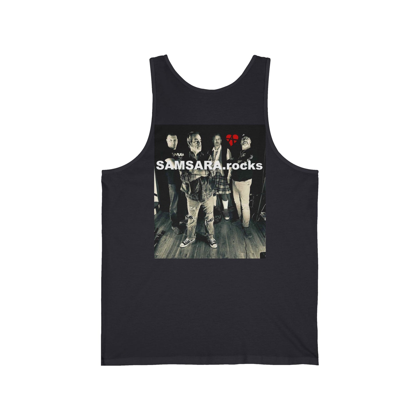 Samsara Rocks Love Anarchy Unisex Jersey Tank - Perfect for Concerts, Festivals, Music Lovers, Summer Wear, Casual Outings
