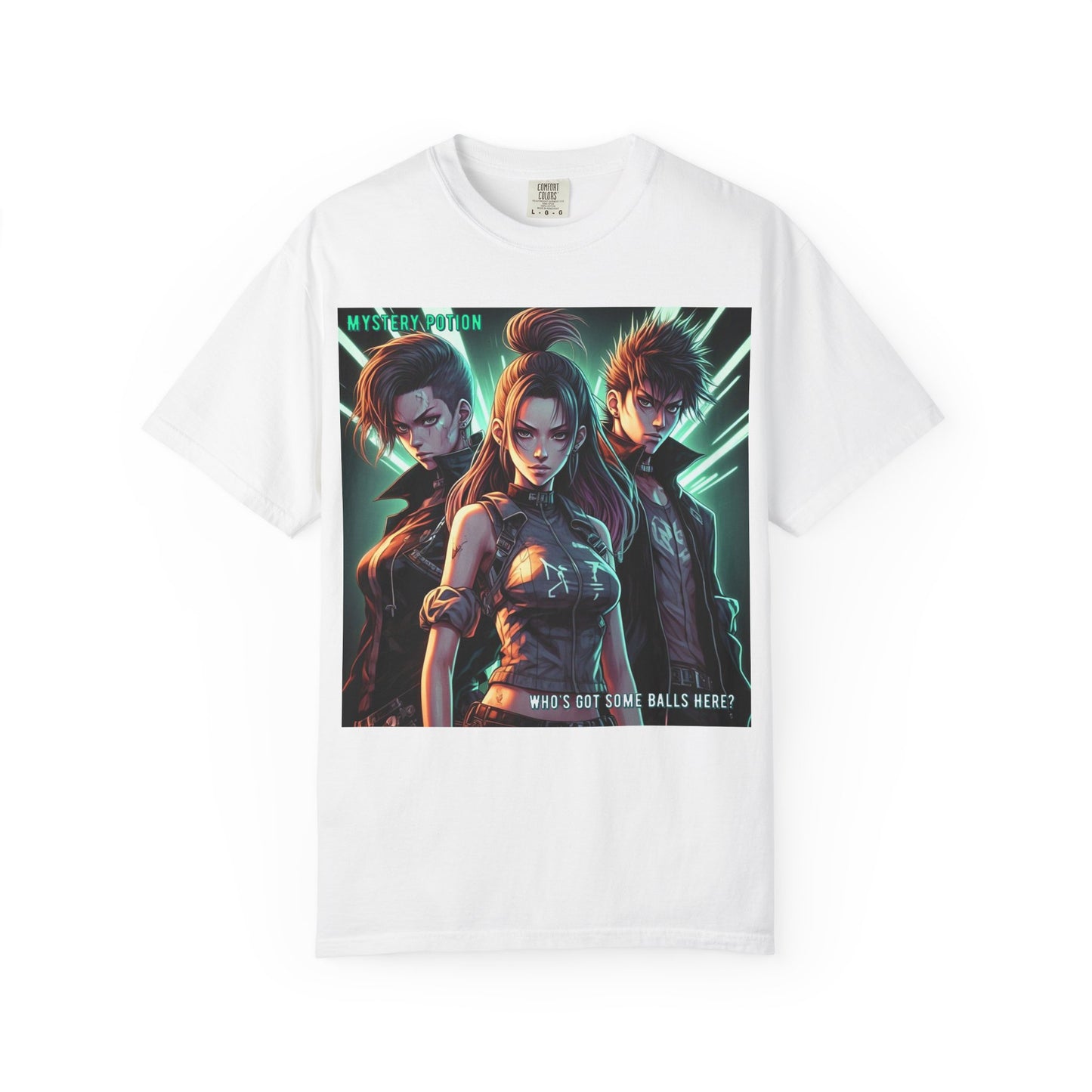 'Who's Got Some Balls Here?' by Mystery Potion, Unisex Graphic Tee, Trendy Gamer T-shirt, Anime Inspired Shirt, Gift for Him/Her, Casual Fashion