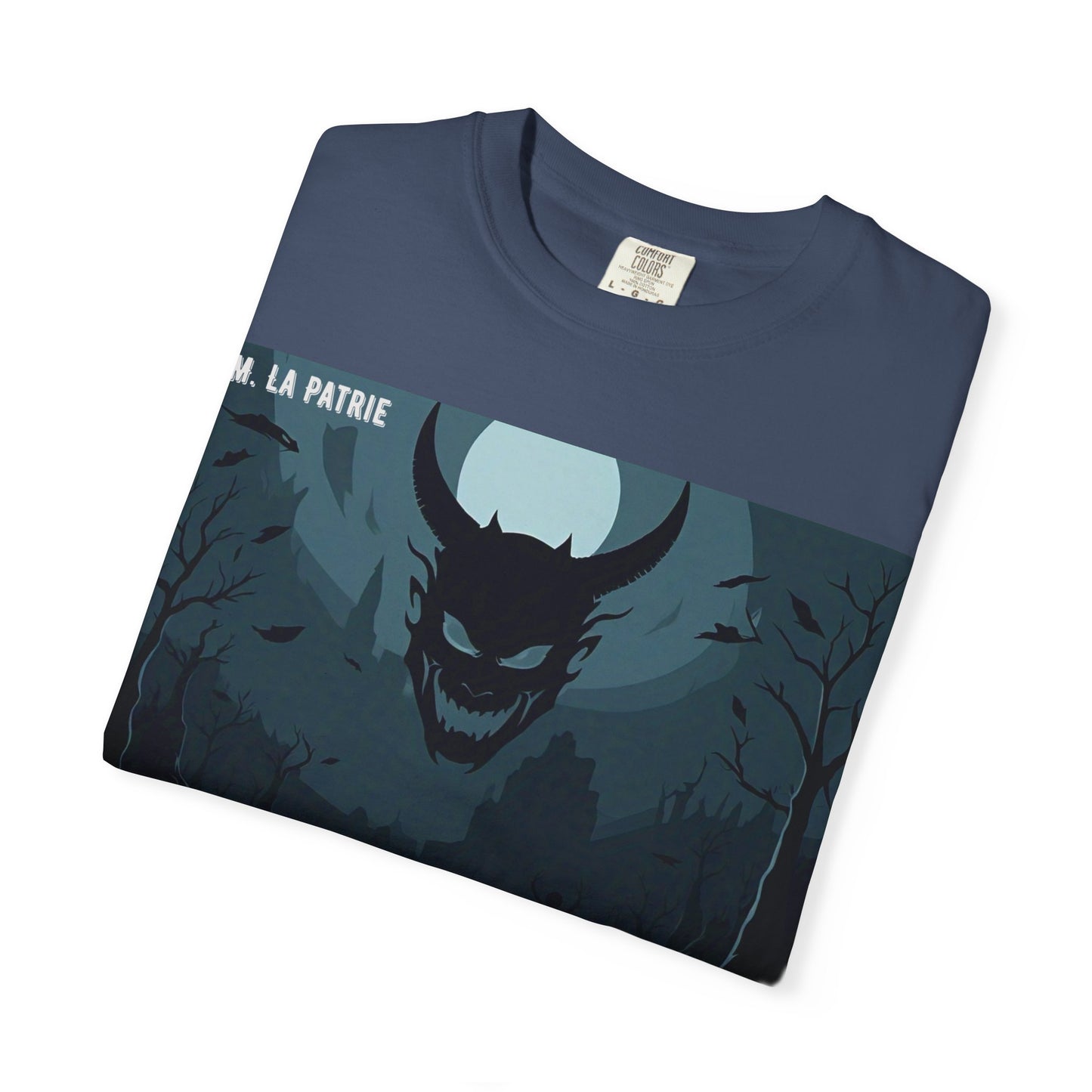 Mysterious Graphic Tee, Unisex Garment-Dyed T-Shirt, Dark Fantasy Shirt, Gift for Adventurers, Halloween Apparel, Unique Artwear