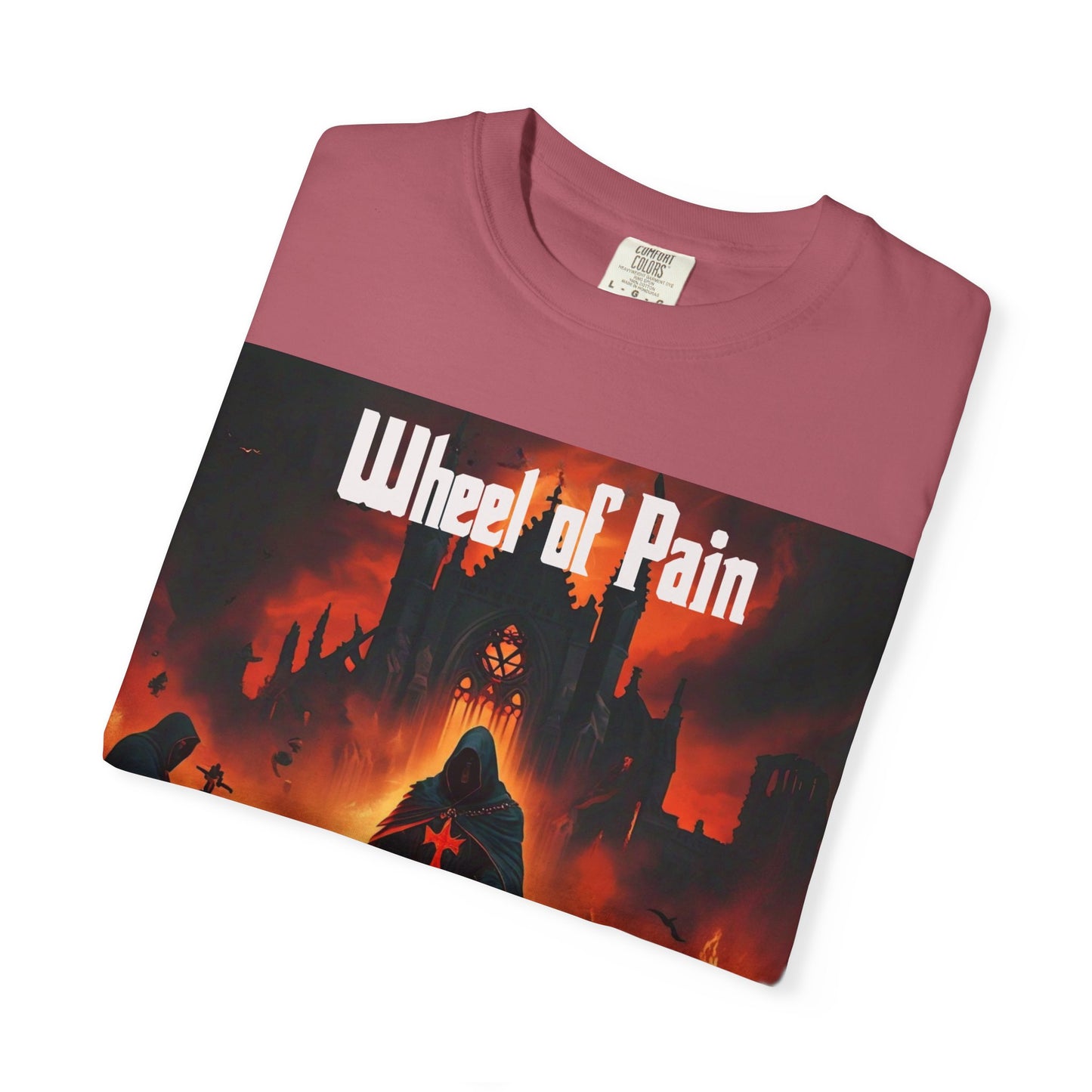 Wheel of Pain Gothic Templar Graphic T-Shirt, Unisex Tee for Fans, Cool Gift for Music Lovers, Halloween Shirt, Retro Vintage Style