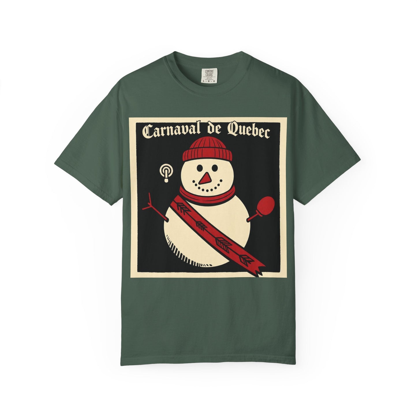 Quebec Carnaval Vintage Snowman Biker Lore Rocker T-Shirt, Cozy Winter Apparel, Unisex Snowman Graphic Tee, Festive Celebration Shirt, Winter Holiday Gift