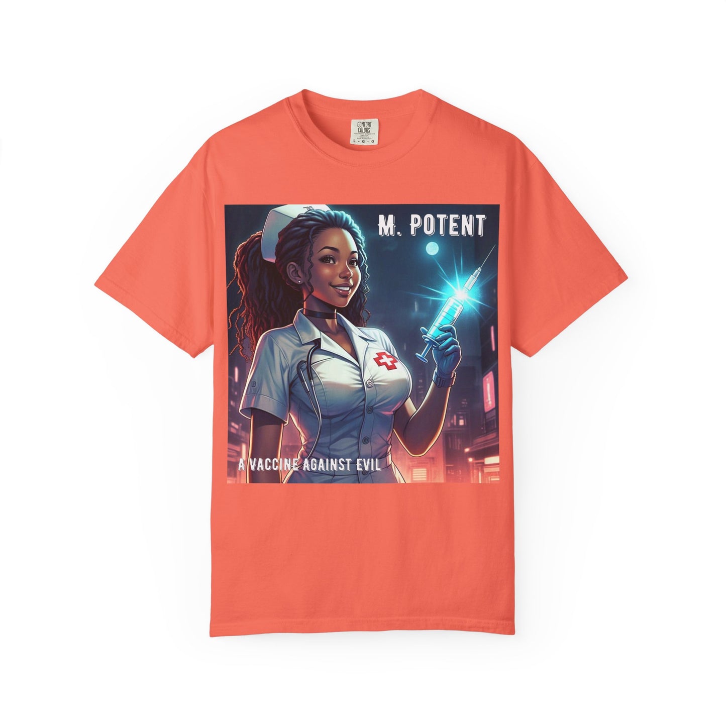 M. Potent's 'A Vaccine Against Evil', Medicine-Themed Unisex T-Shirt, Positive Vibes, Great for Nurses, Vaccination Awareness, Gift for Healthcare Workers