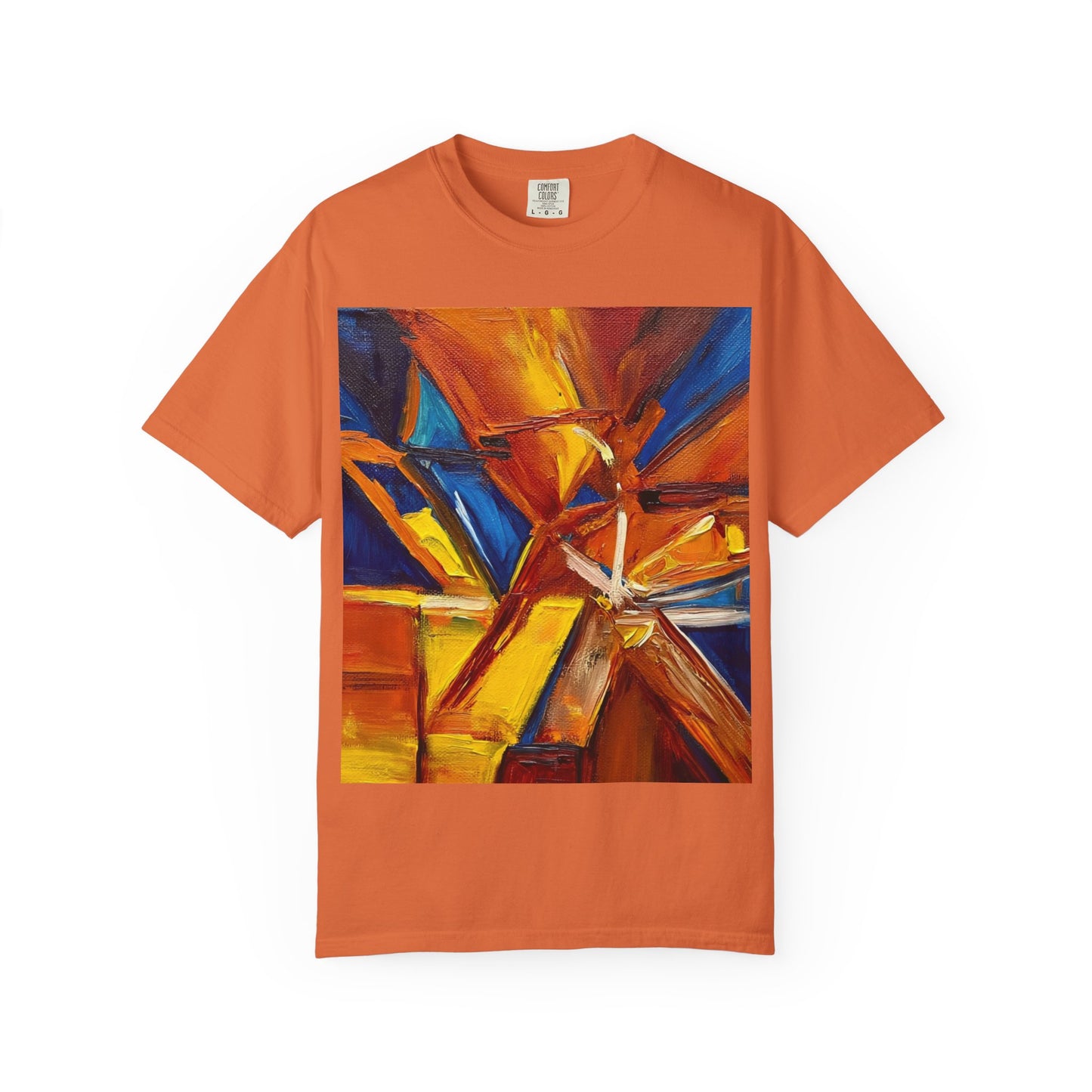 Vibrant Abstract Art T-shirt, Unisex Garment-Dyed Tee, Colorful Graphic Shirt, Stylish Artwear, Unique Gift Idea for Art Lovers
